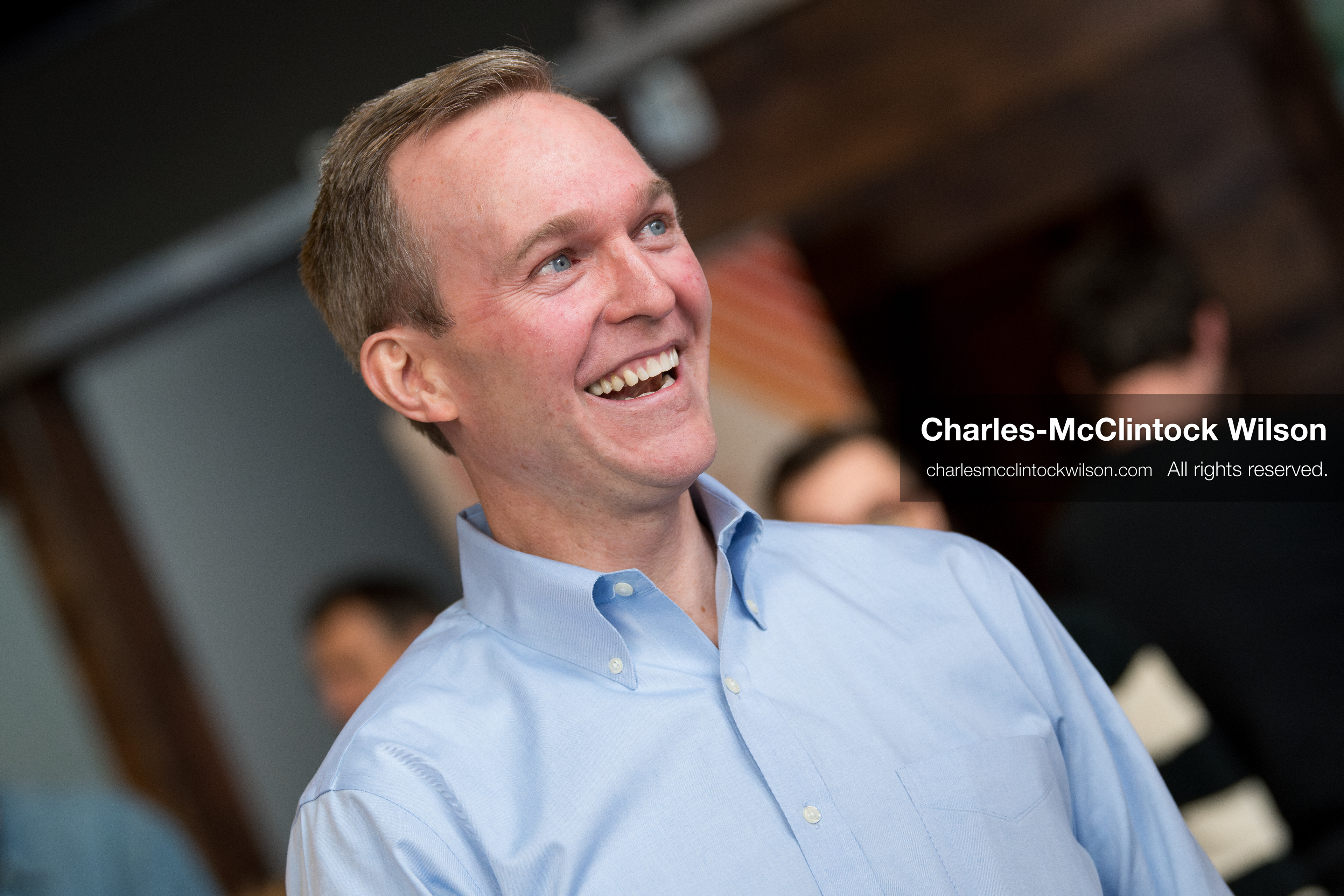  April 22, 2026, Salt Lake City, Utah, USA: Democratic congressional candidate BEN McADAMS smiles while speaking with attendees before the Earth Day 1st District Candidate Debate at Church and State Marketplace. The event, hosted by Stewardship Utah, brought together candidates to discuss environmental and policy issues ahead of the 2026 election. (Credit Image: © Charles-McClintock Wilson/ZUMA Press Wire)