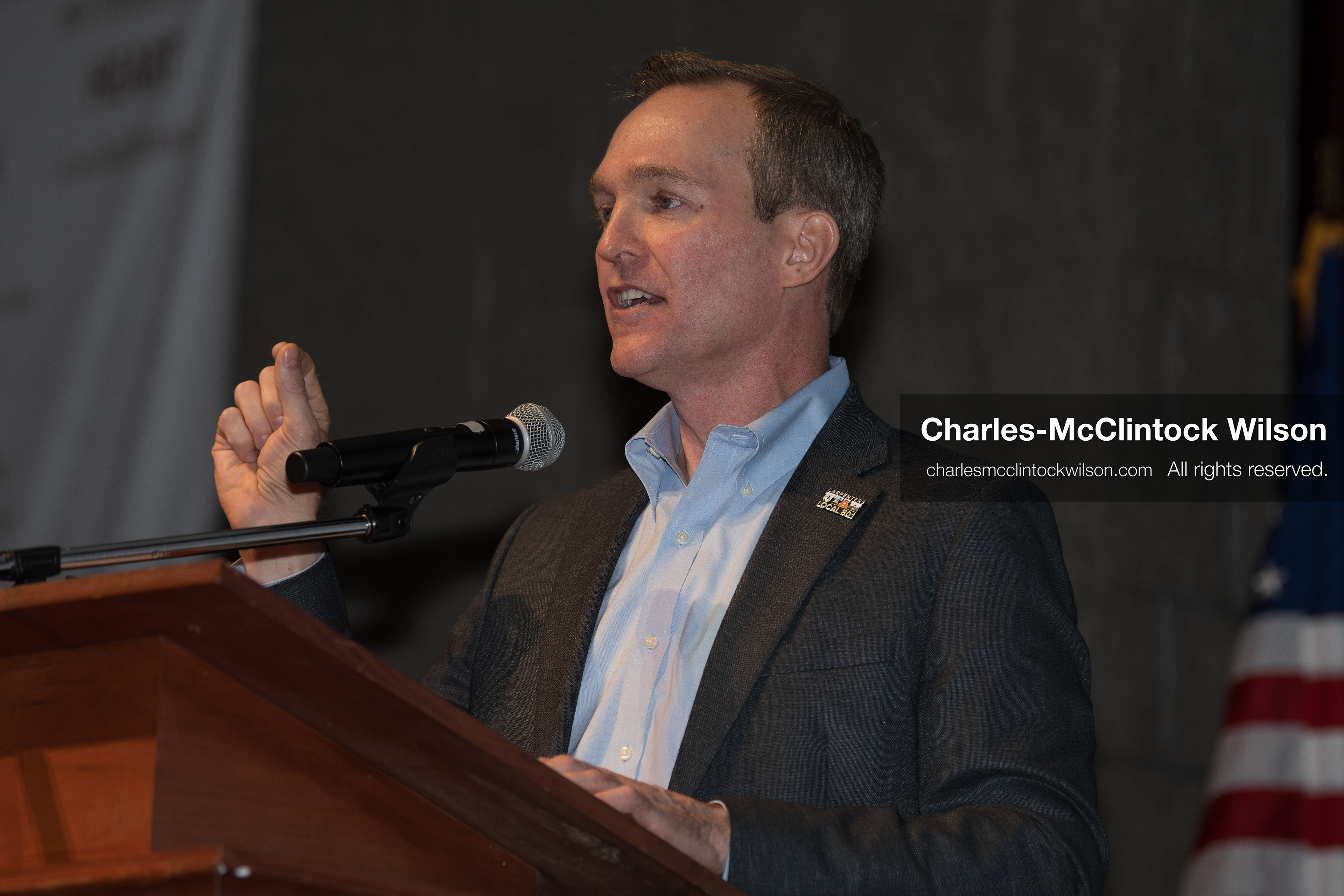 April 25, 2026, Sandy, Utah, USA: BEN MCADAMS, a former U.S. Representative and a candidate for the Democratic nomination in Utah's 1st Congressional District, speaks during the 2026 Utah Democratic Convention at Jordan High School in Sandy. (Credit Image: © Charles-McClintock Wilson/ZUMA Press Wire)