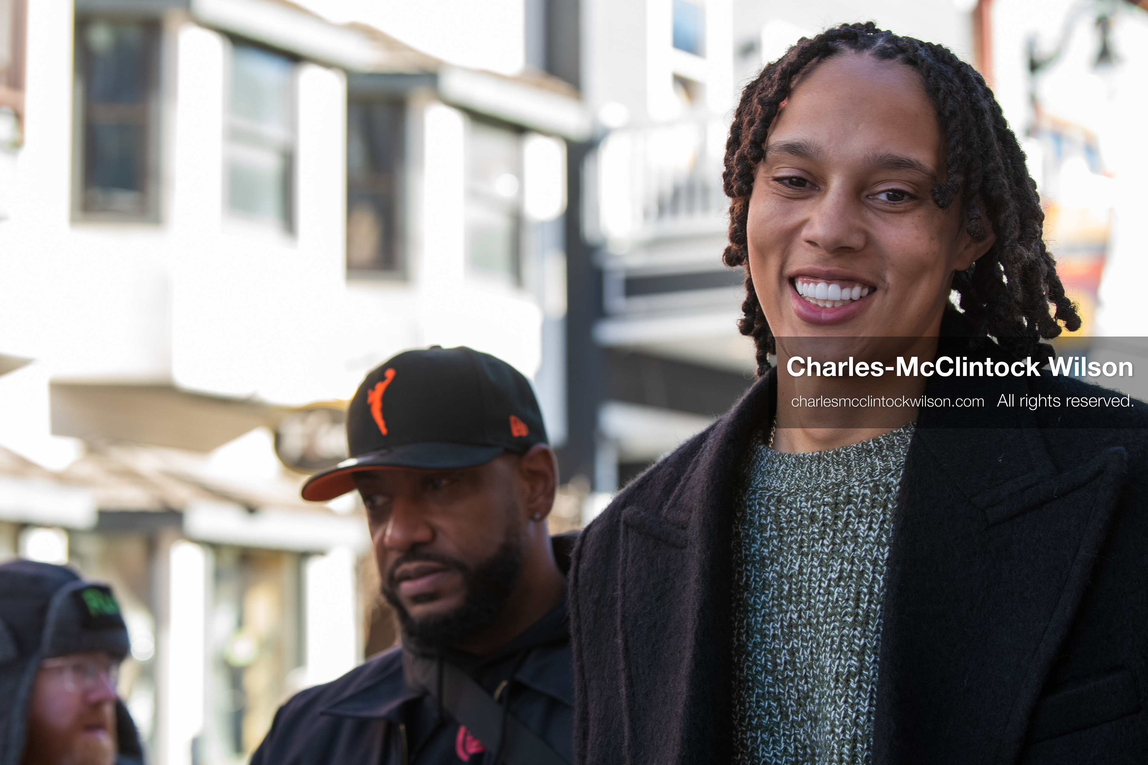 January 26, 2026, Park City, Utah, USA: US basketball player BRITTNEY GRINER interacts with fans while leaving The Vulture Spot during the 2026 Sundance Film Festival in Park City, Utah. (Credit Image: © Charles McClintock Wilson/ZUMA Press Wire)