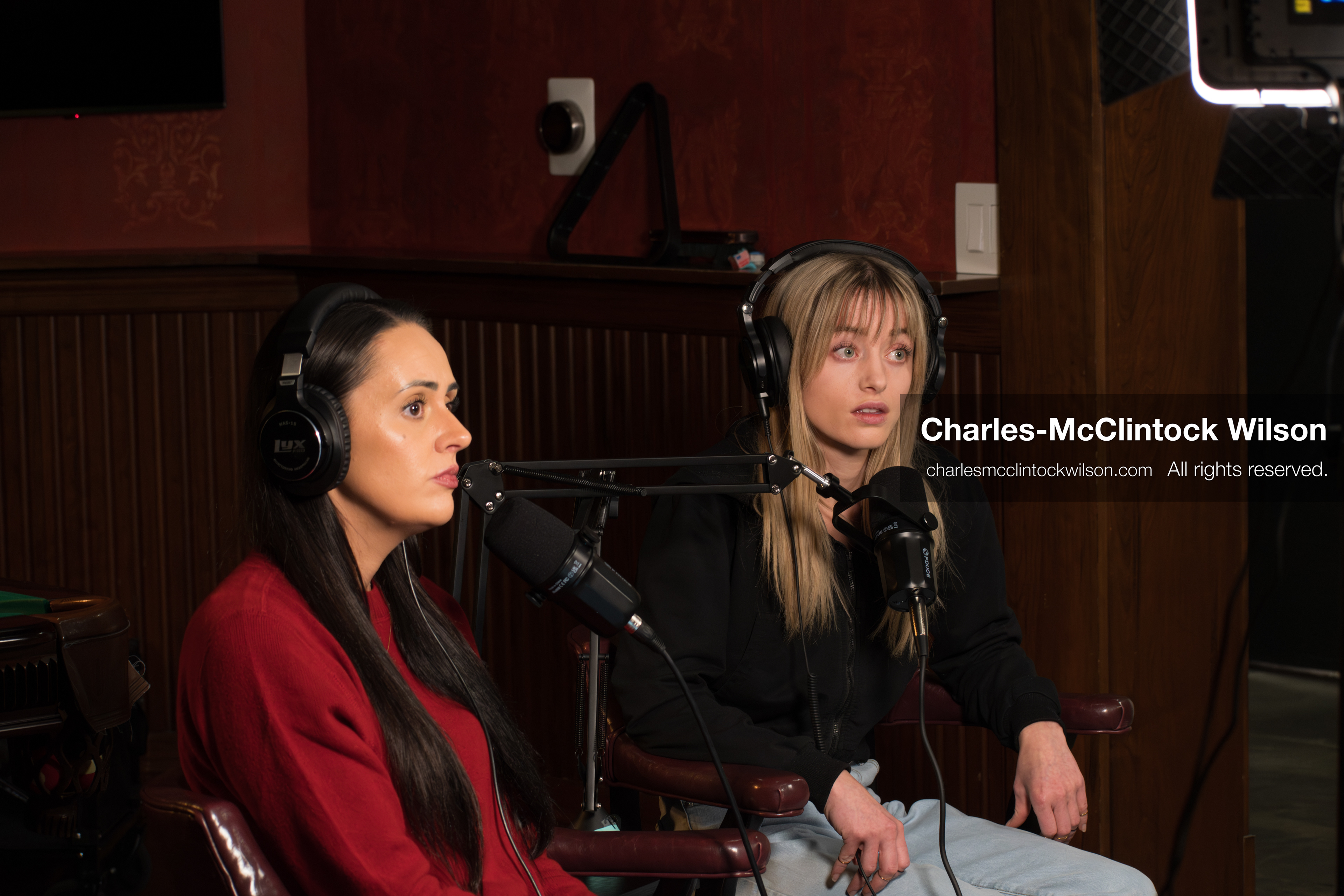 November 22, 2025 – Salt Lake City, Utah, USA: Brandi Siciliani and Billie Webb speak during the recording of an episode of The Brandi & Billie Show, an independent podcast known for its long-form commentary on politics, culture, and major world events. (Credit Image: © Charles‑McClintock Wilson)