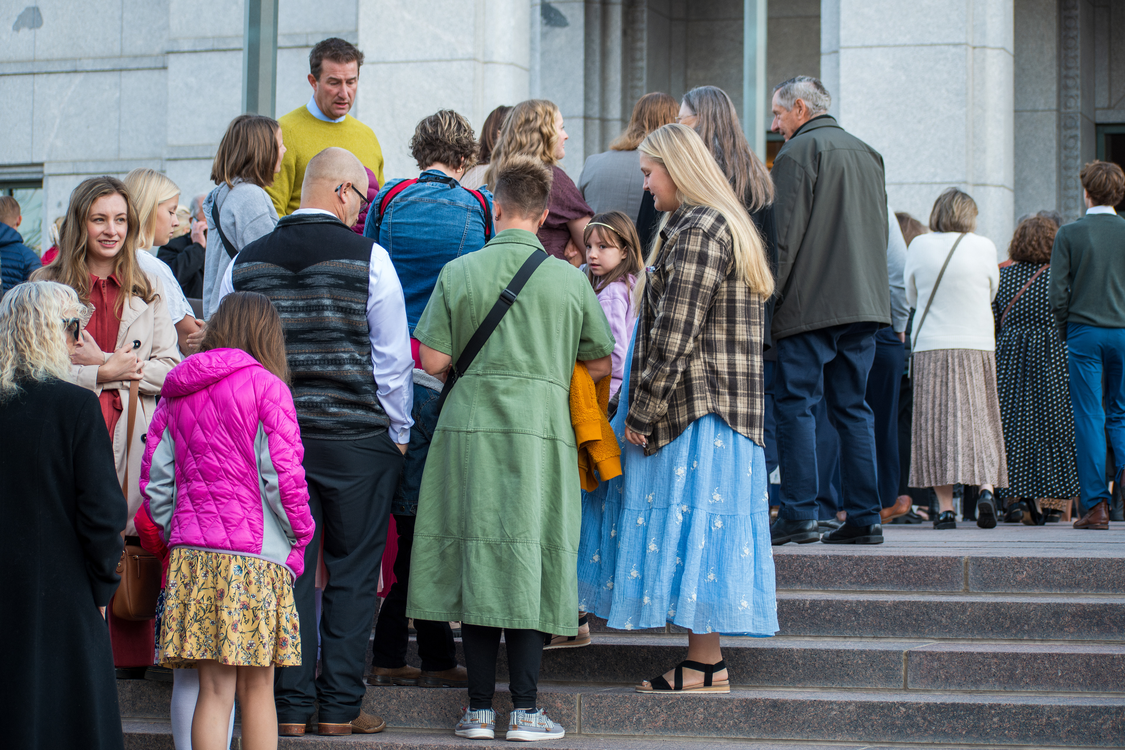 October 6, 2025, Salt Lake City, Utah, USA: People wait in line outside the Conference Center during the public viewing for RUSSELL M. NELSON, the 17th president of the Church of Jesus Christ of Latter-day Saints. Nelson died at his home in Salt Lake City, Utah, on September 27, 2025, at the age of 101. (Credit Image: © Charles-McClintock Wilson/ZUMA Press Wire)