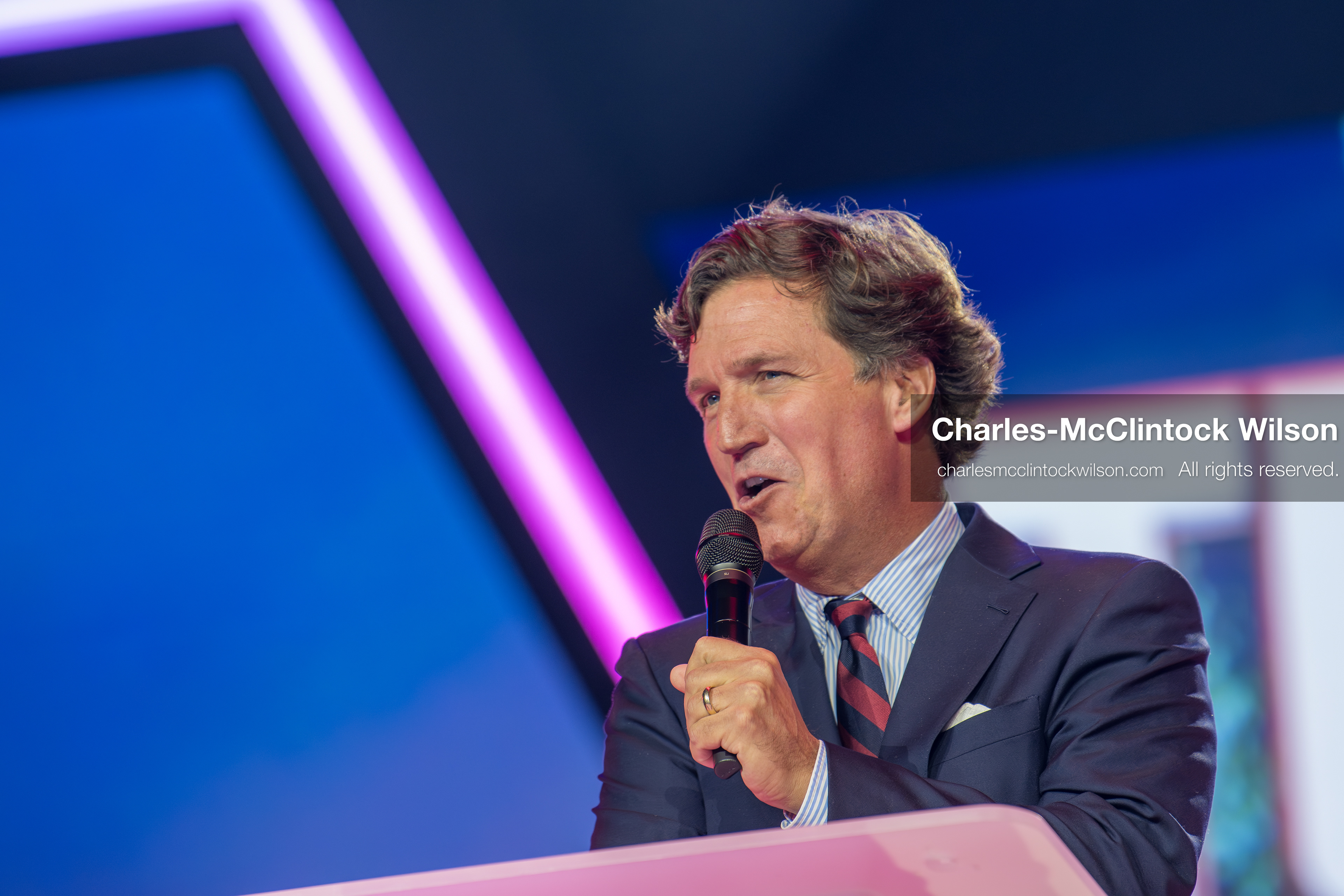 December 18, 2025, Phoenix, Arizona, USA: Tucker Carlson speaks on Day One of Turning Point USA’s AmericaFest 2025 at the Phoenix Convention Center in Phoenix, Arizona.   (Credit Image: © Charles‑McClintock Wilson/ZUMA Press Wire)