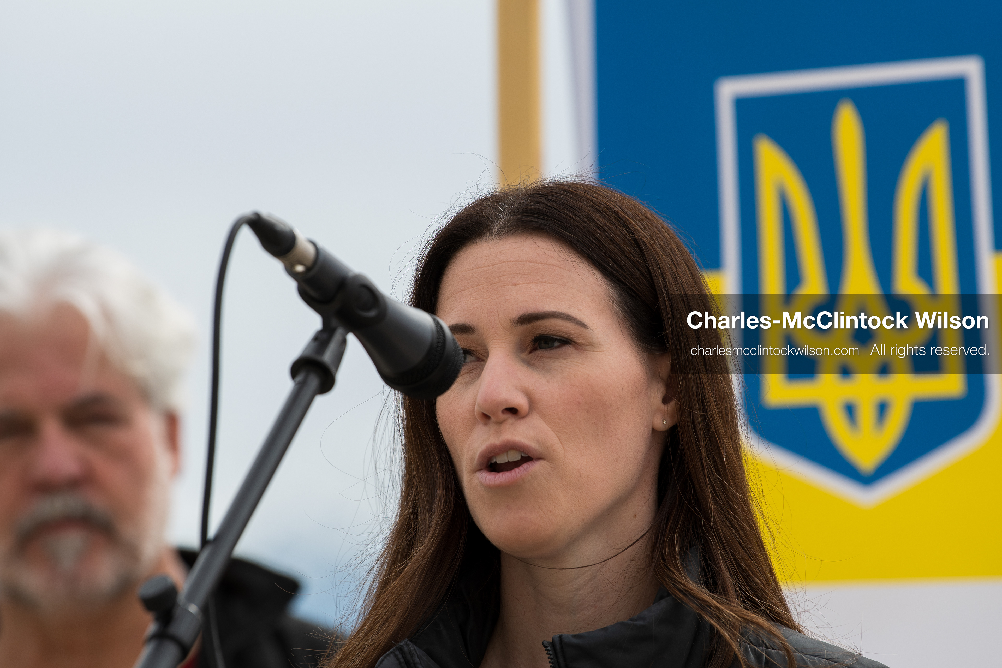 February 28, 2026, Salt Lake City, Utah, USA: STEPHANIE PITCHER, Utah state senator and a Democrat from Utah, speaks during the Stand With Ukraine rally at the Utah State Capitol. The event marked the four year anniversary of the full scale Russian invasion of Ukraine and brought community members together in support of Ukrainians and local humanitarian efforts. (Credit Image: © Charles McClintock Wilson/ZUMA Press Wire)