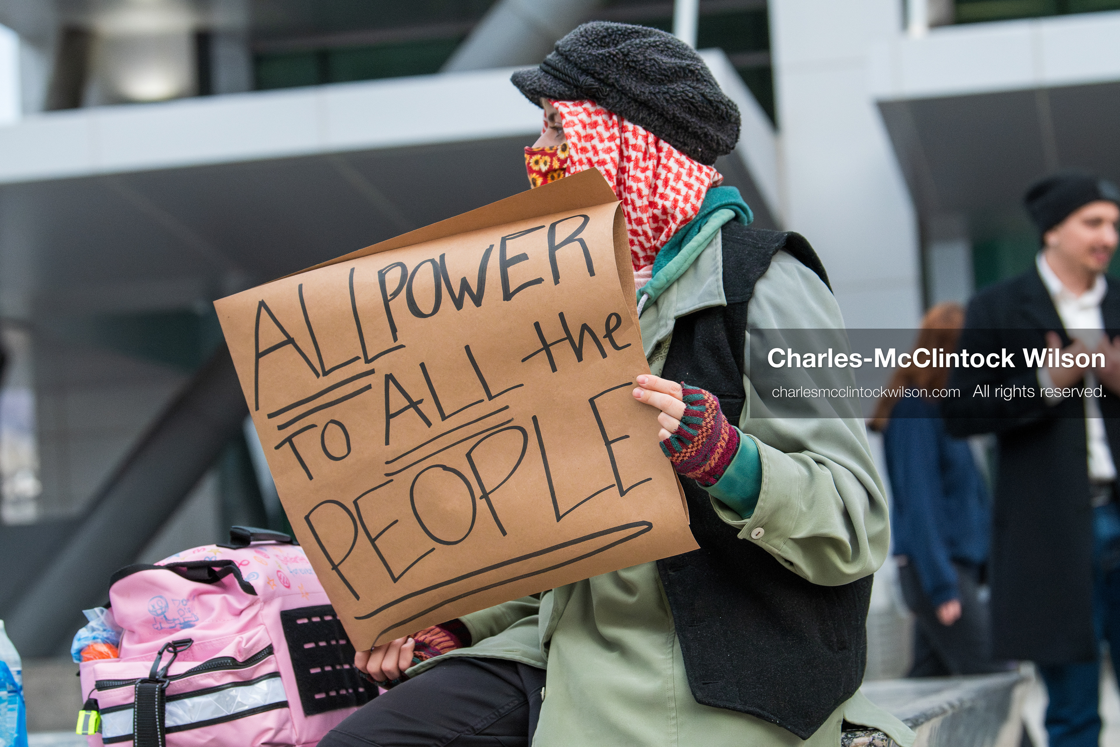 January 3, 2026, Salt Lake City, Utah, USA: A protester holds a sign during a demonstration against US action in Venezuela outside the Wallace Federal Building in Salt Lake City, Utah. The protest was part of a nationwide mobilization responding to recent military developments. (Credit Image: (c) Charles‑McClintock Wilson/ZUMA Press Wire)