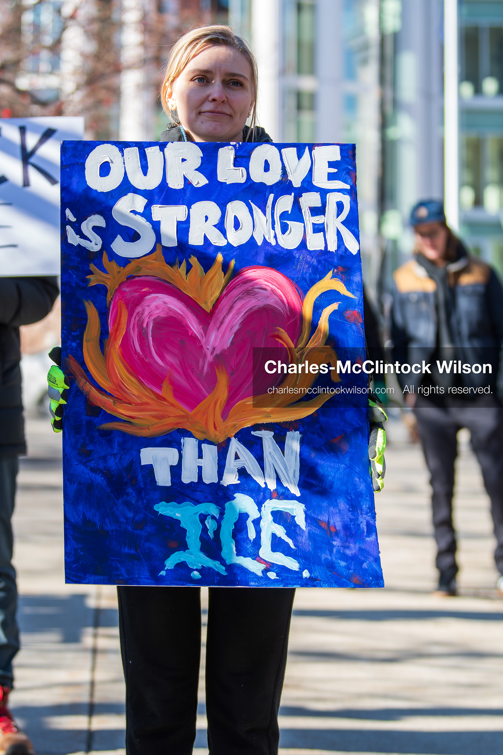 January 10, 2026, Salt Lake City, Utah, USA: A protester holds a sign during the ICE Out for Good protest in Salt Lake City, Utah, on January 10, 2026, a demonstration against ICE and calling for justice for Renee Nicole Good. (Credit Image: © Charles-McClintock Wilson/ZUMA Press Wire)