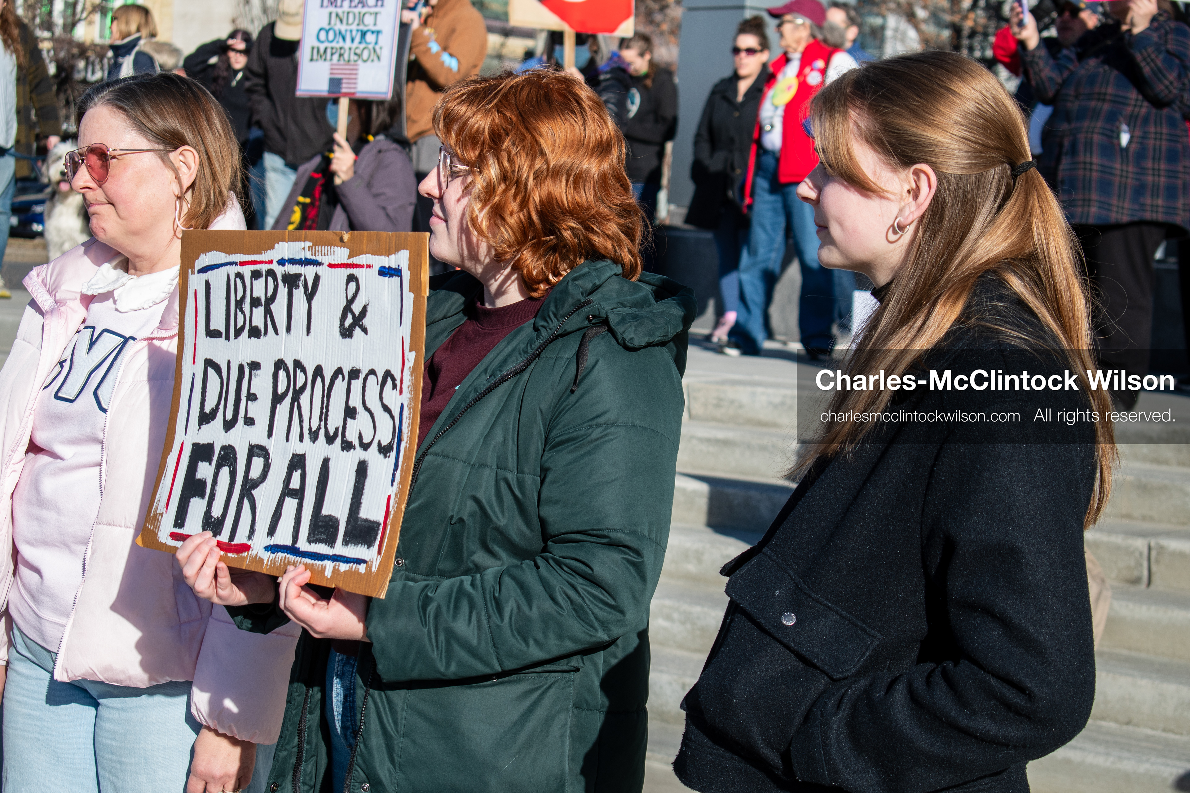 January 20, 2026, Provo, Utah, USA: Protesters gather outside Provo City Hall during the Free America Walkout protest in Provo, Utah, on January 20, 2026. Demonstrators held signs calling for justice, immigration reform, and an end to detention practices. (Credit Image: © Charles-McClintock Wilson/ZUMA Press Wire)