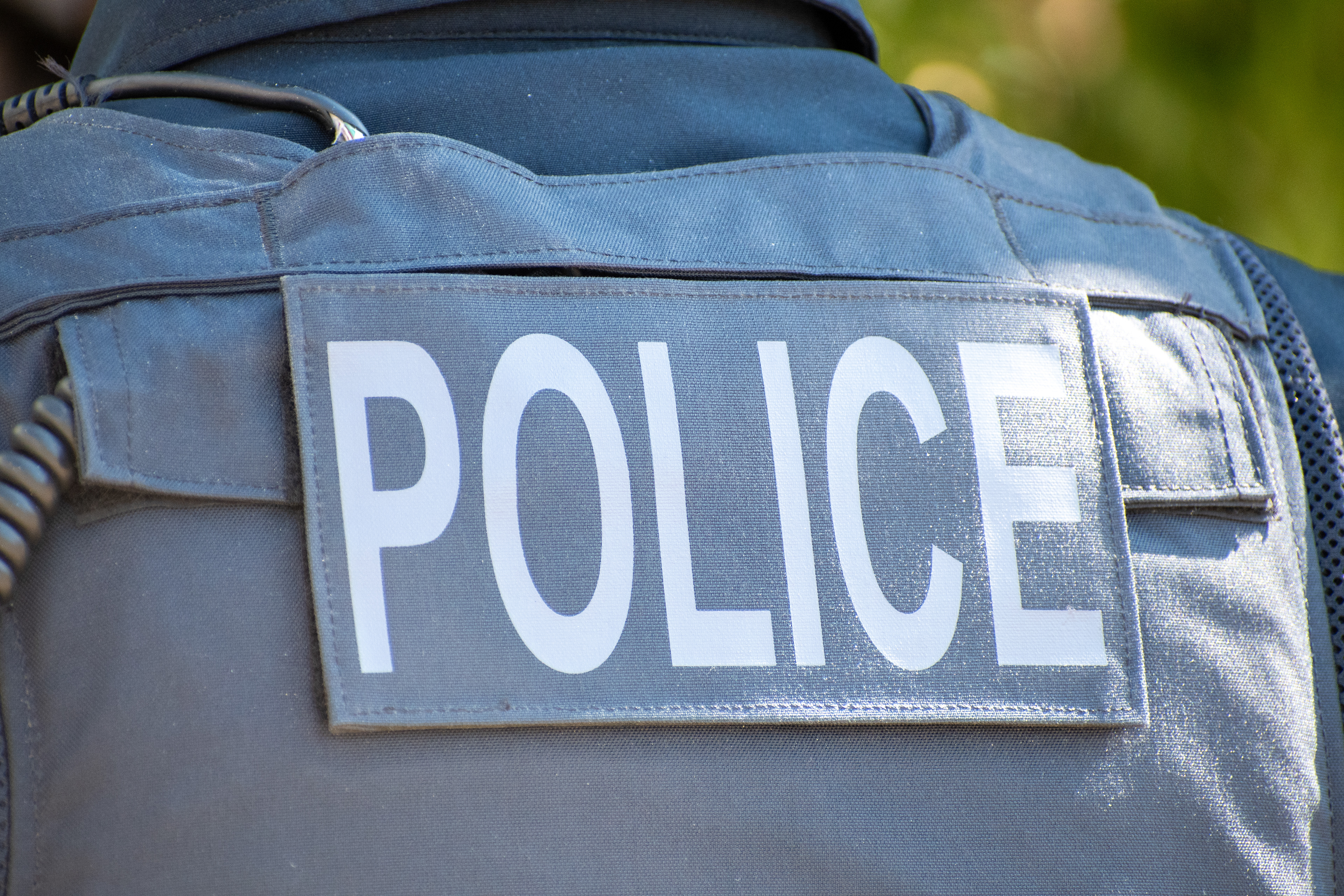 September 15, 2025 – Provo, Utah, United States: A Provo Police Department officer’s tactical vest is seen during a Department of Homeland Security career expo at the Utah Valley Convention Center, where federal and local agencies recruited law enforcement and security personnel.