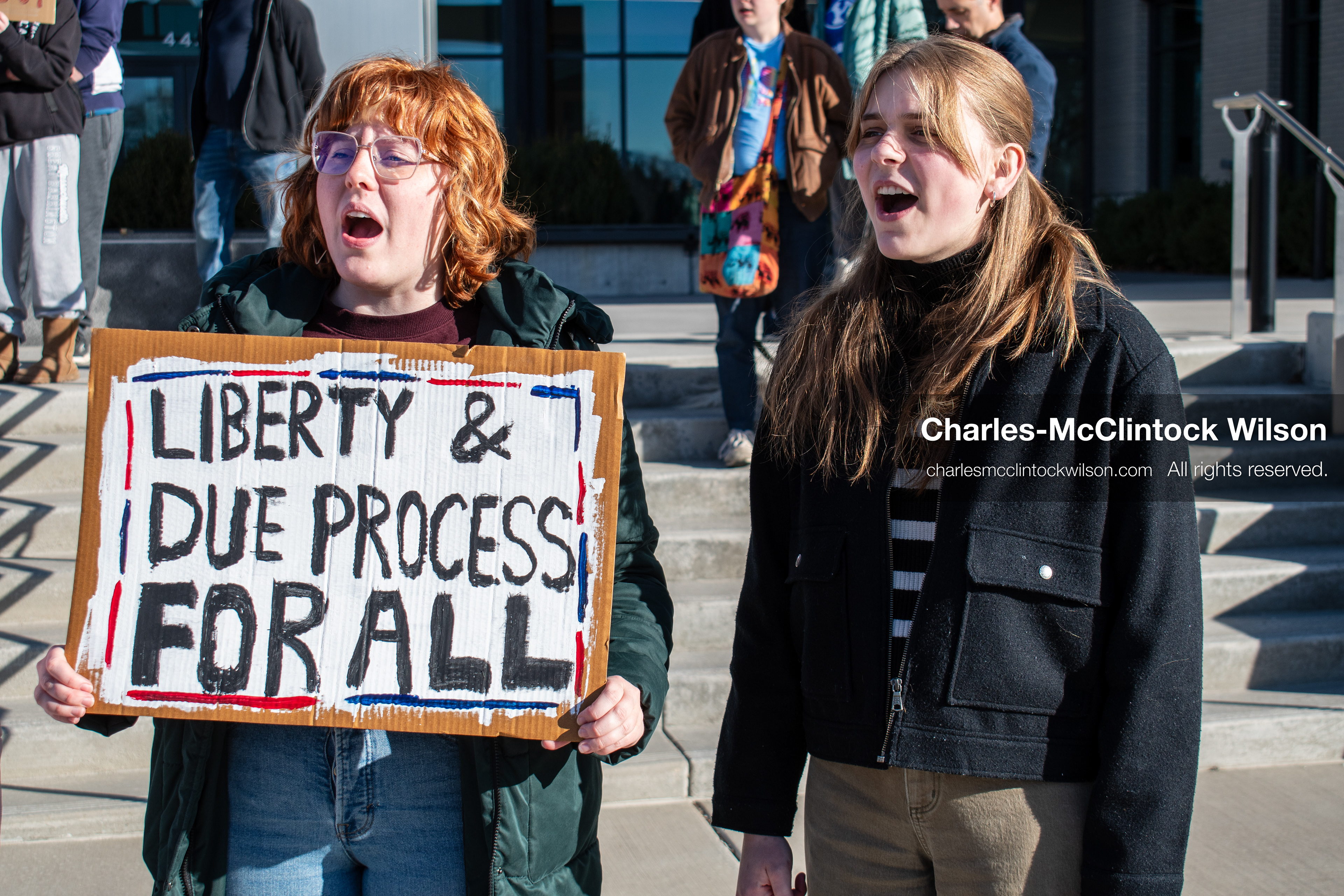 January 20, 2026, Provo, Utah, USA: Protesters gather outside Provo City Hall during the Free America Walkout protest in Provo, Utah, on January 20, 2026. Demonstrators held signs calling for justice, immigration reform, and an end to detention practices. (Credit Image: © Charles-McClintock Wilson/ZUMA Press Wire)