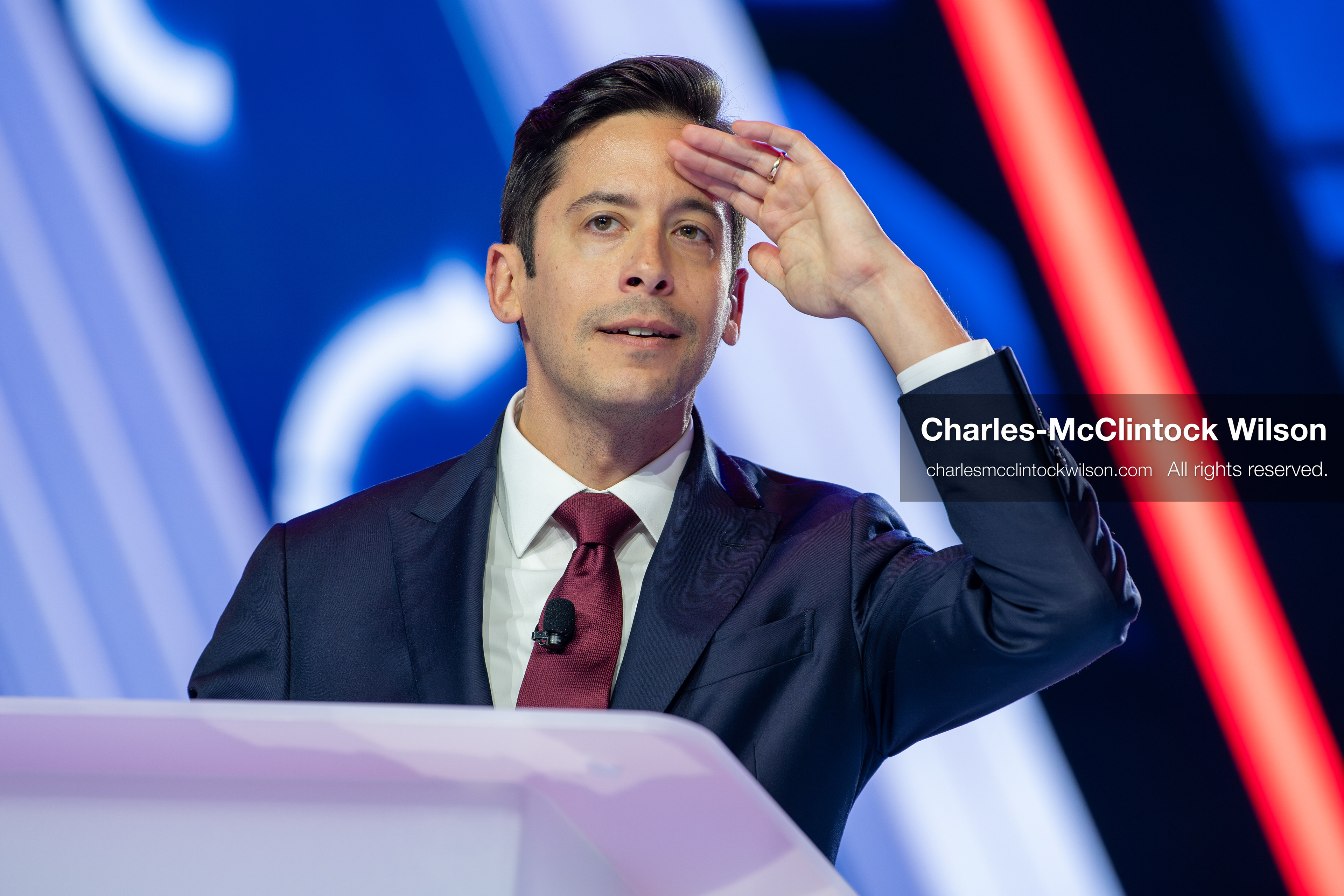 December 18, 2025, Phoenix, Arizona, USA: Michael Knowles speaks during Day One of Turning Point USA’s AmericaFest 2025 at the Phoenix Convention Center in Phoenix, Arizona.