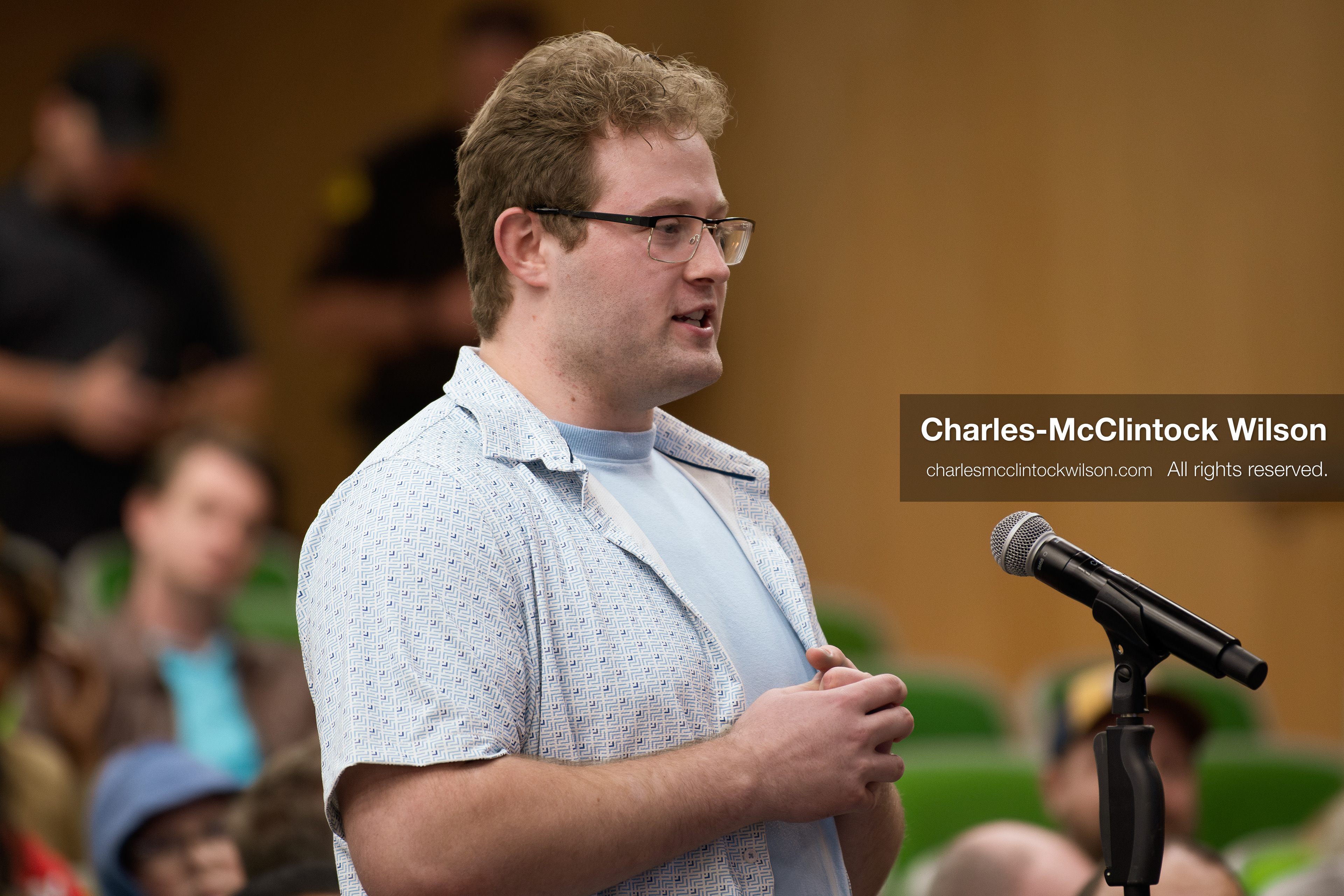 March 26, 2026, Orem, Utah, USA: A student speaks during a Q&A session at Frank Turek’s “Change My Mind” College Tour event at Utah Valley University in Orem, Utah. (Credit Image: © Charles-McClintock Wilson/ZUMA Press Wire)