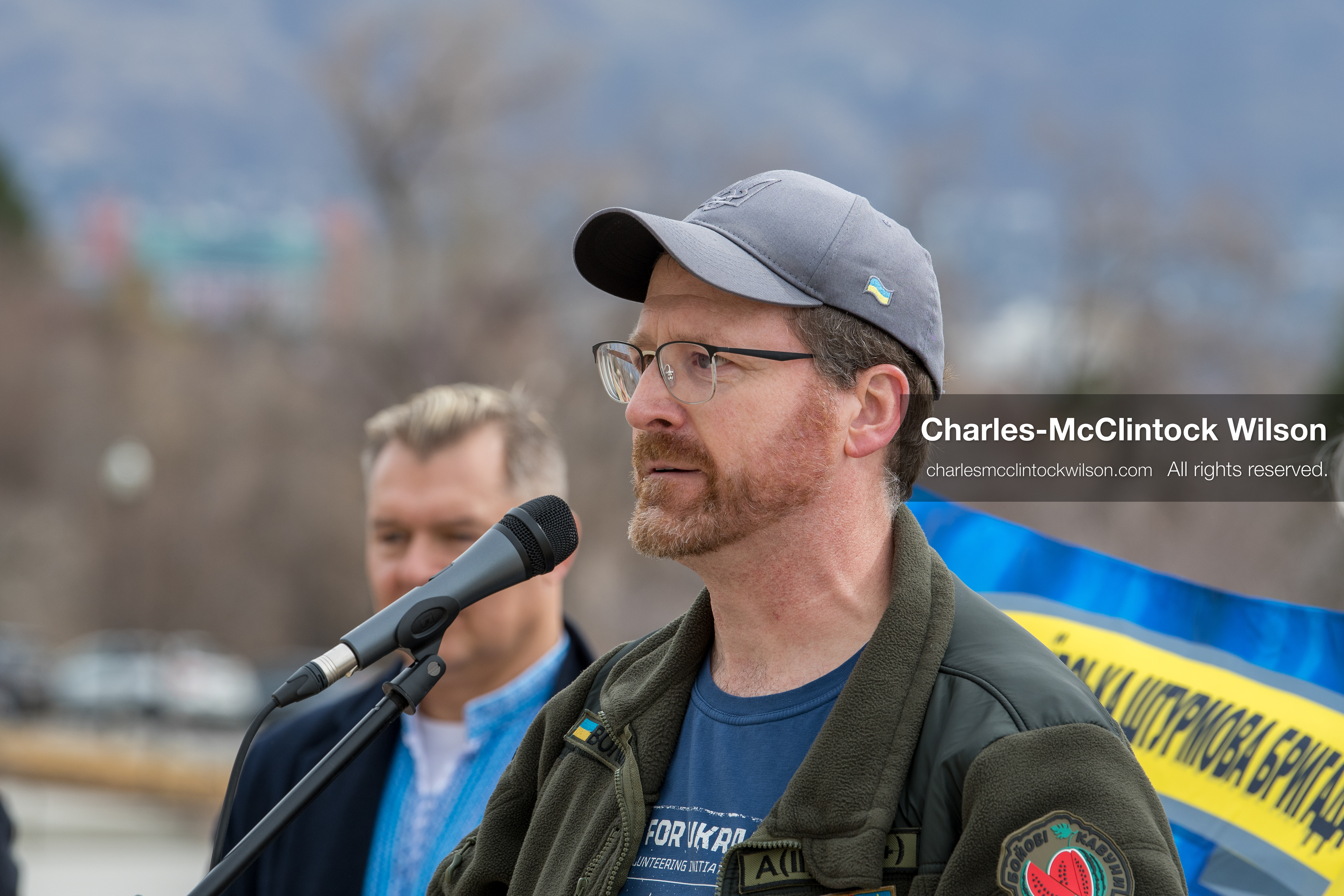  February 28, 2026, Salt Lake City, Utah, USA: NATHANIEL SANDERS, a Salt Lake County Deputy District Attorney and a vocal advocate for Ukraine, speaks during the Stand With Ukraine rally at the Utah State Capitol. The event marked the four year anniversary of the full scale Russian invasion of Ukraine and brought community members together in support of Ukrainians and local humanitarian efforts. (Credit Image: © Charles McClintock Wilson/ZUMA Press Wire)