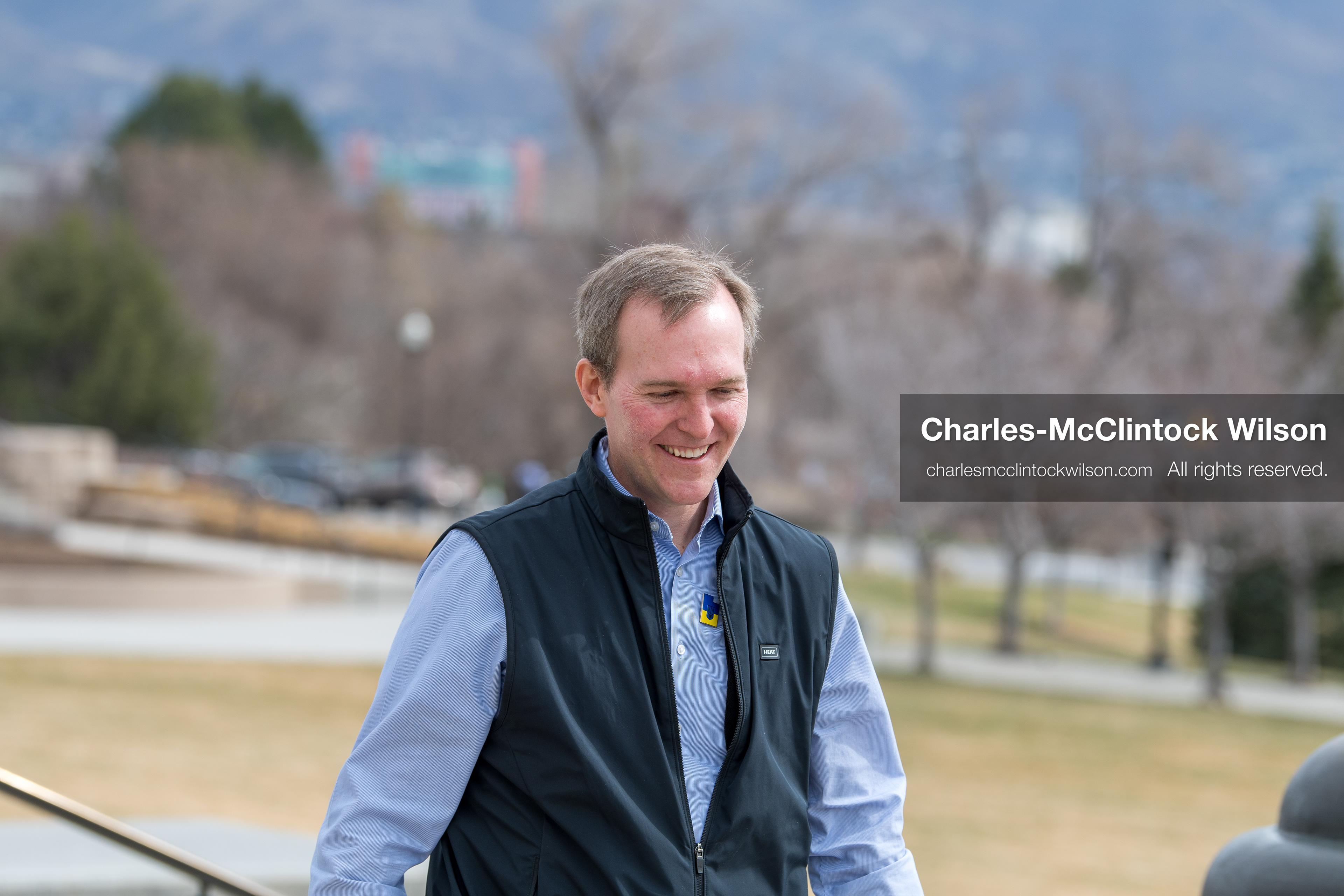 February 28, 2026, Salt Lake City, Utah, USA: BEN MCADAMS, former U.S. Congressman and a Democrat from Utah, walks toward the stage during the Stand With Ukraine rally at the Utah State Capitol. The event marked the four year anniversary of the full scale Russian invasion of Ukraine and brought community members together in support of Ukrainians and local humanitarian efforts. (Credit Image: © Charles McClintock Wilson/ZUMA Press Wire)