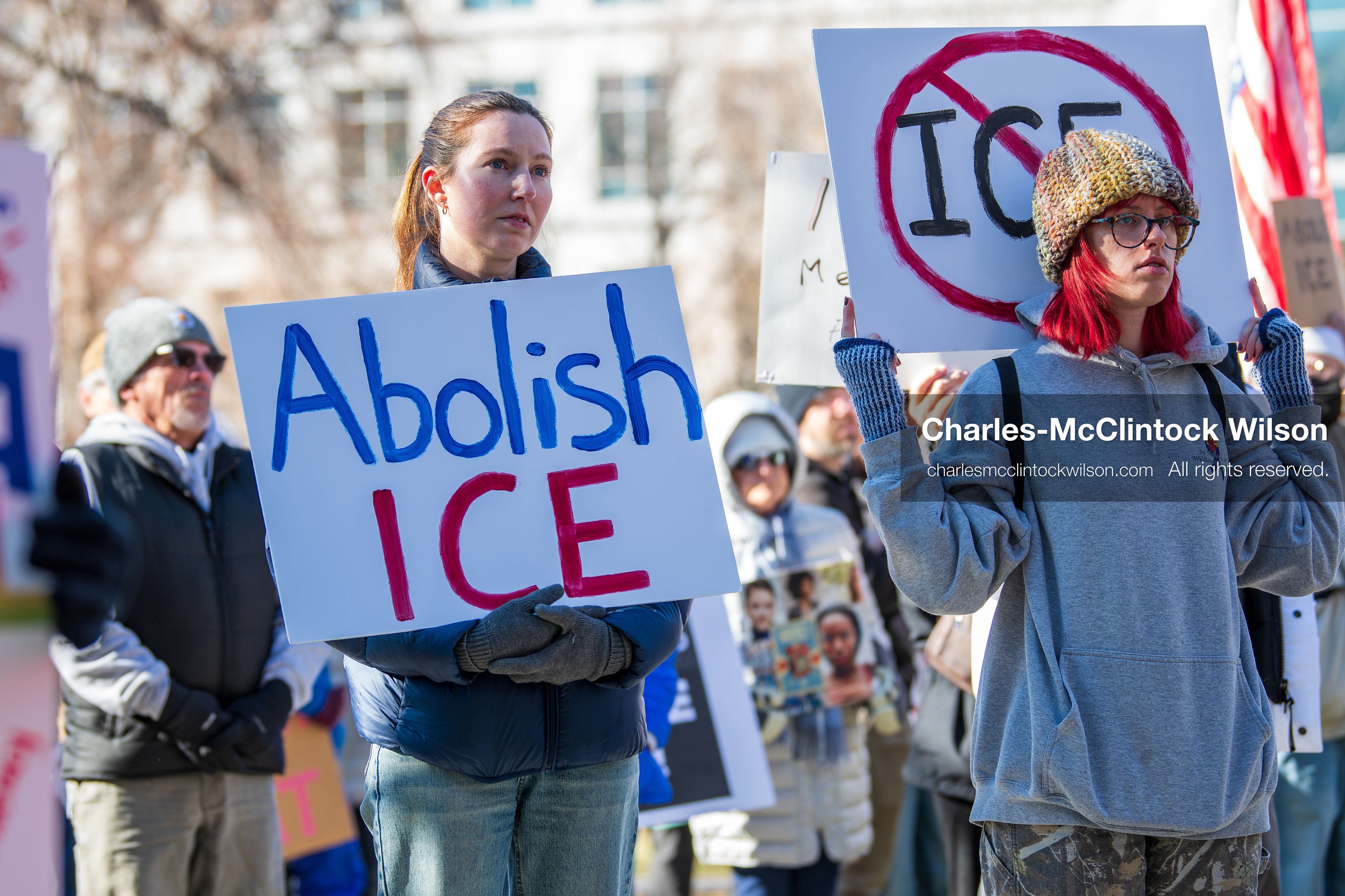 January 10, 2026, Salt Lake City, Utah, USA: Crowd of demonstrators gathered at Washington Square Park during the ICE Out for Good protest in Salt Lake City, Utah, on January 10, 2026, a demonstration against ICE and calling for justice for Renee Nicole Good. (Credit Image: © Charles-McClintock Wilson/ZUMA Press Wire)