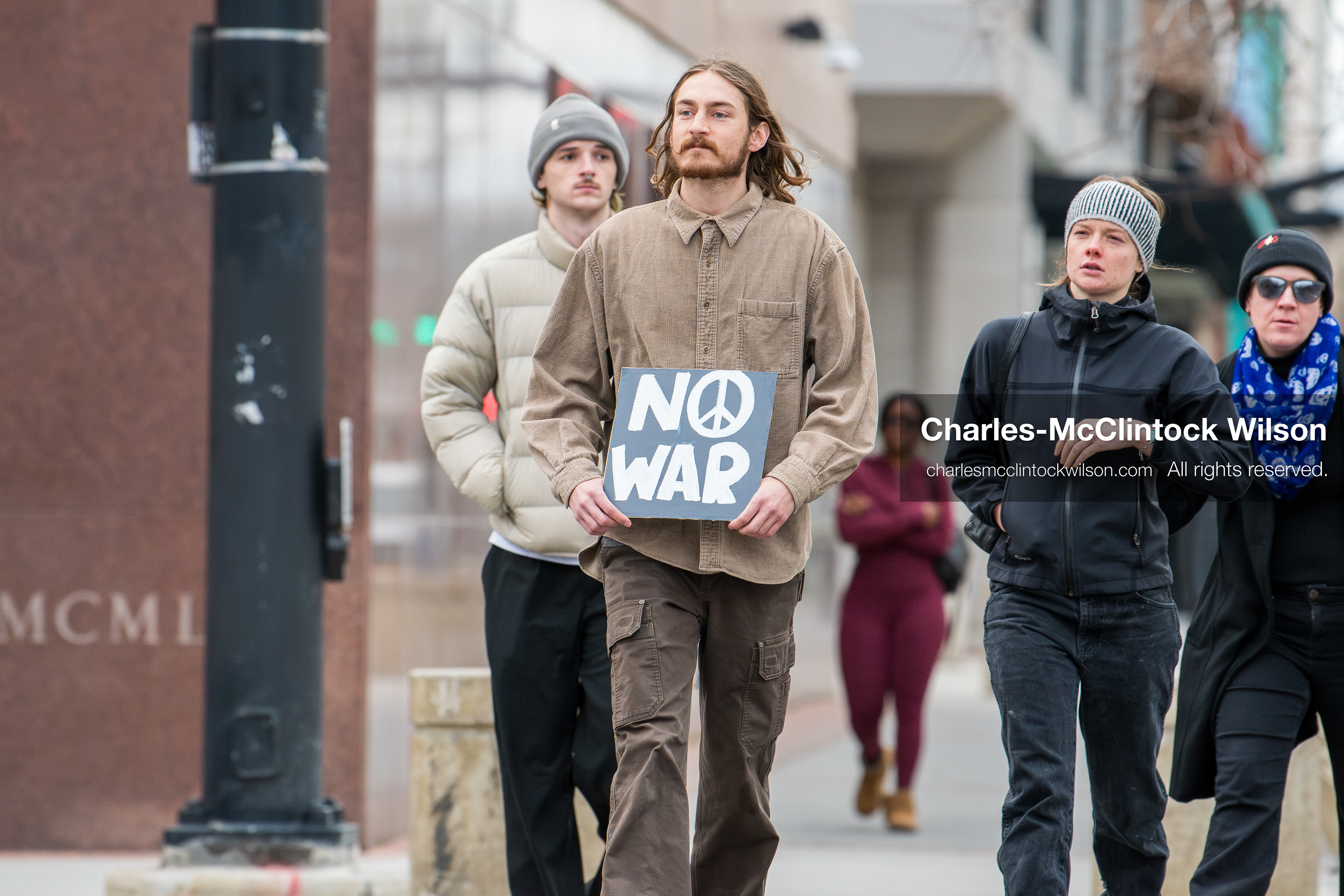 January 3, 2026, Salt Lake City, Utah, USA: A protester holds a sign during a demonstration against US action in Venezuela outside the Wallace Federal Building in Salt Lake City, Utah. The protest was part of a nationwide mobilization responding to recent military developments. (Credit Image: (c) Charles‑McClintock Wilson/ZUMA Press Wire)