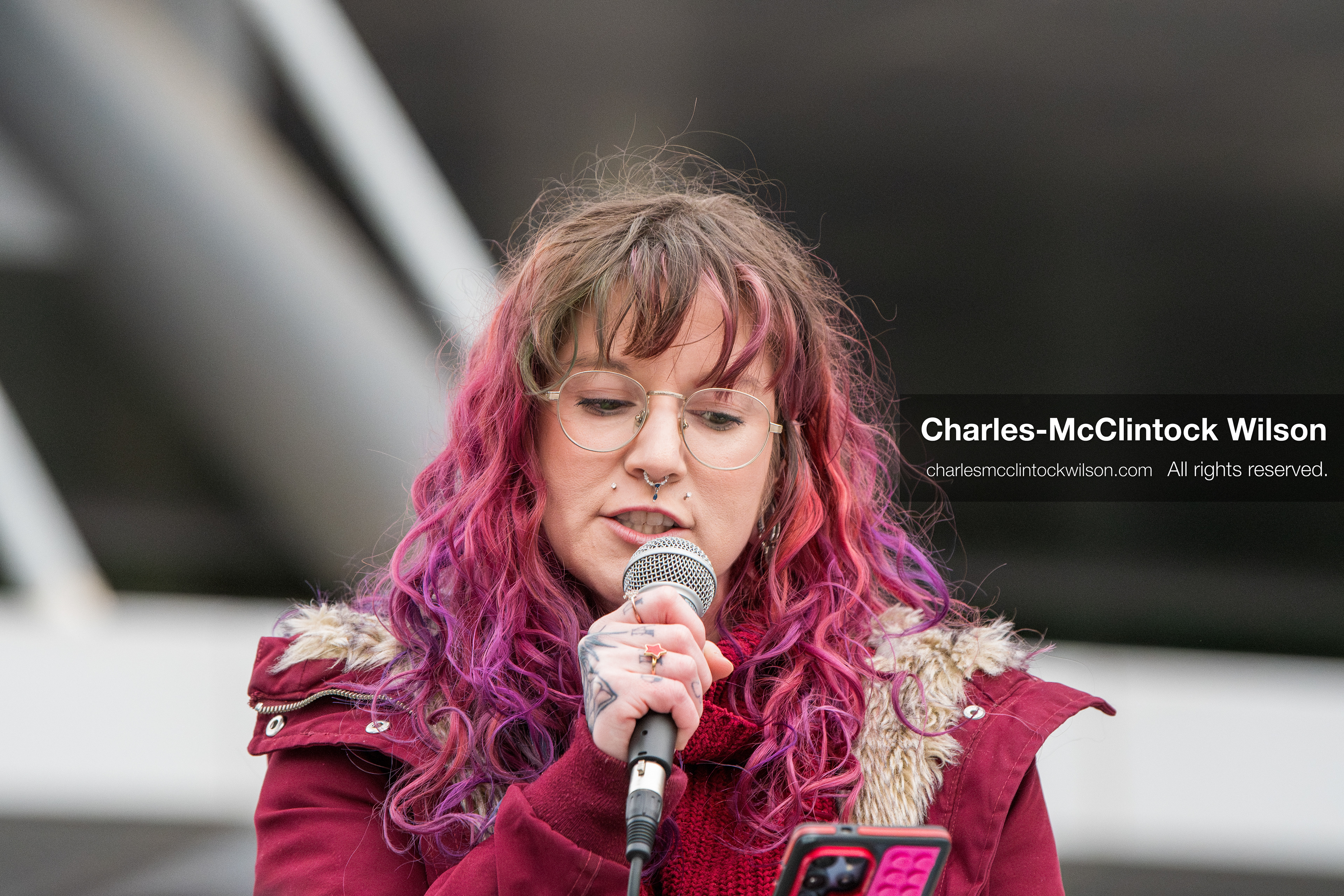 January 3, 2026, Salt Lake City, Utah, USA: A speaker addresses demonstrators during a protest against US military action in Venezuela outside the Wallace Federal Building in Salt Lake City, Utah. The protest was part of a nationwide mobilization opposing airstrikes and foreign intervention. (Credit Image: (c) Charles‑McClintock Wilson/ZUMA Press Wire)