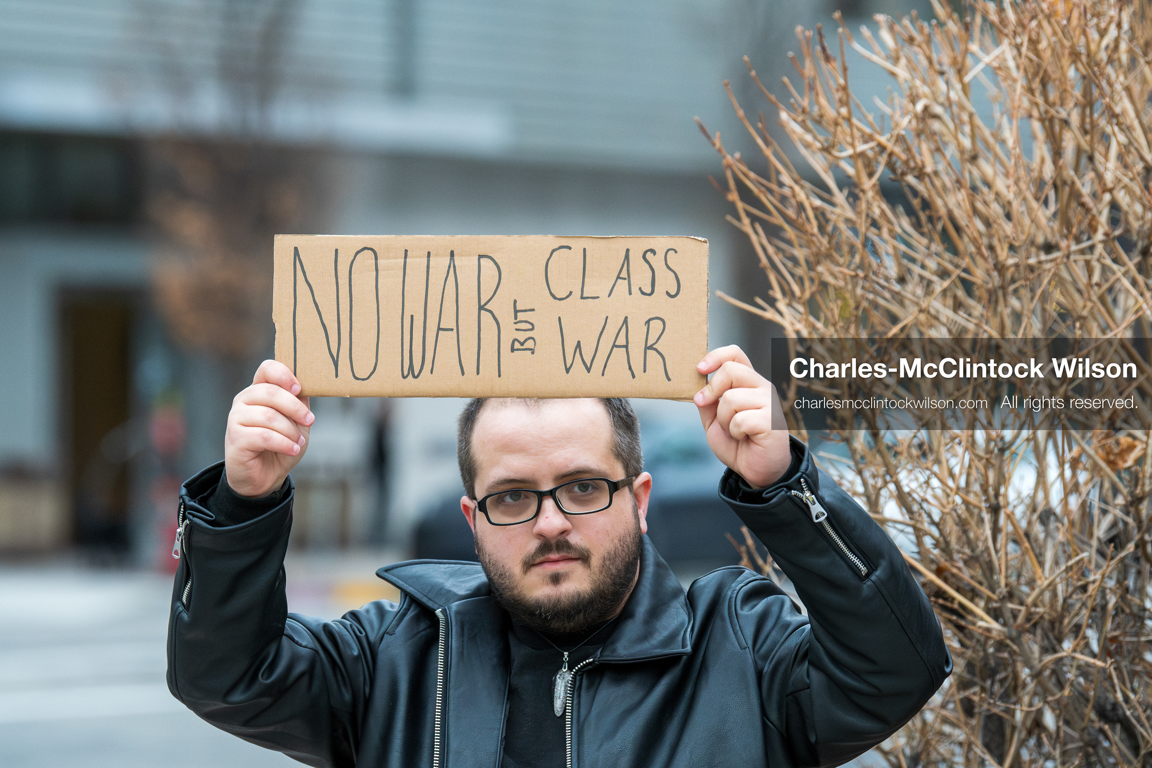 January 3, 2026, Salt Lake City, Utah, USA: A protester holds a sign during a demonstration against US action in Venezuela outside the Wallace Federal Building in Salt Lake City, Utah. The protest was part of a nationwide mobilization responding to recent military developments. (Credit Image: (c) Charles‑McClintock Wilson/ZUMA Press Wire)