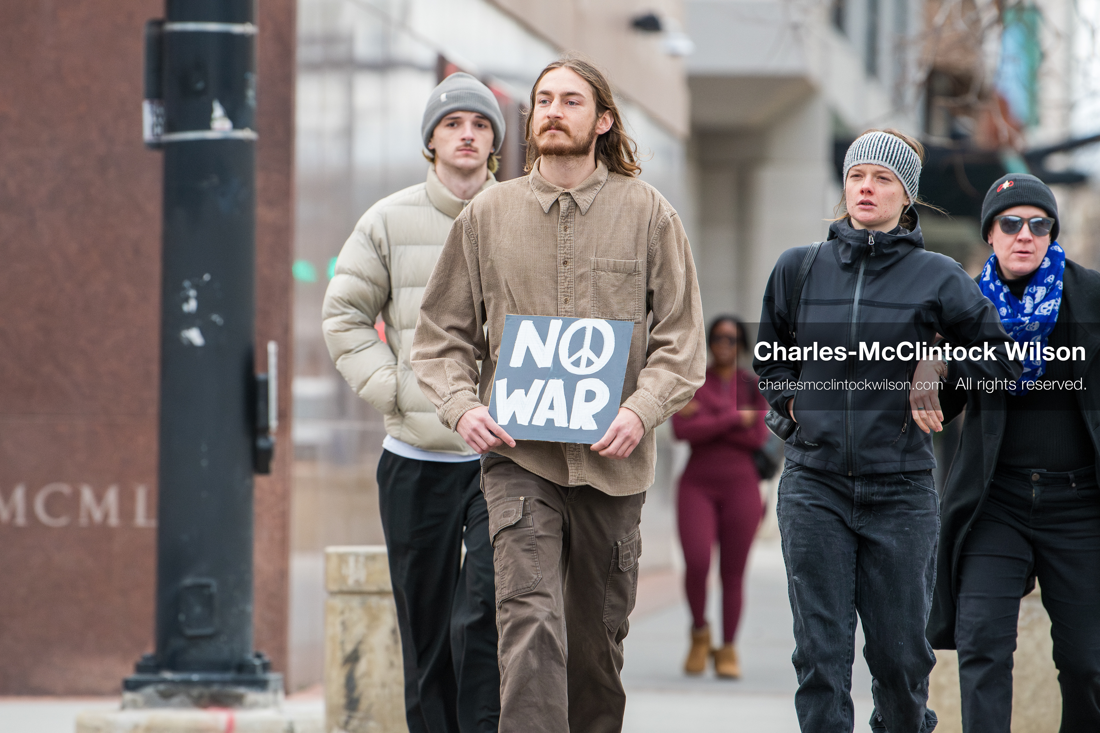 January 3, 2026, Salt Lake City, Utah, USA: A protester holds a sign during a demonstration against US action in Venezuela outside the Wallace Federal Building in Salt Lake City, Utah. The protest was part of a nationwide mobilization responding to recent military developments. (Credit Image: (c) Charles‑McClintock Wilson/ZUMA Press Wire)