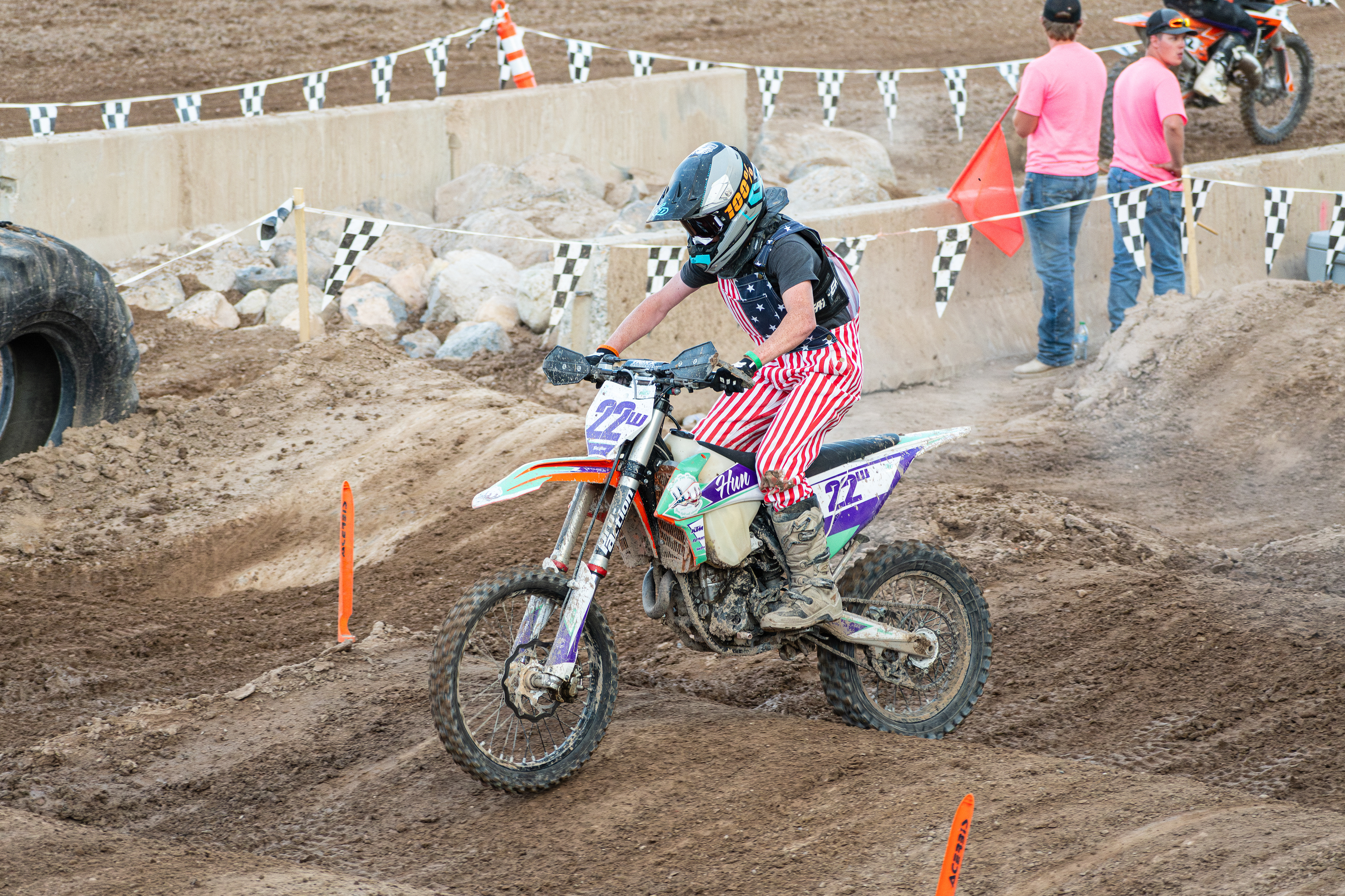 Nephi, Utah – June 28, 2025: A motocross rider competes during the Juab Xtreme Racing event at Juab County Fairgrounds.