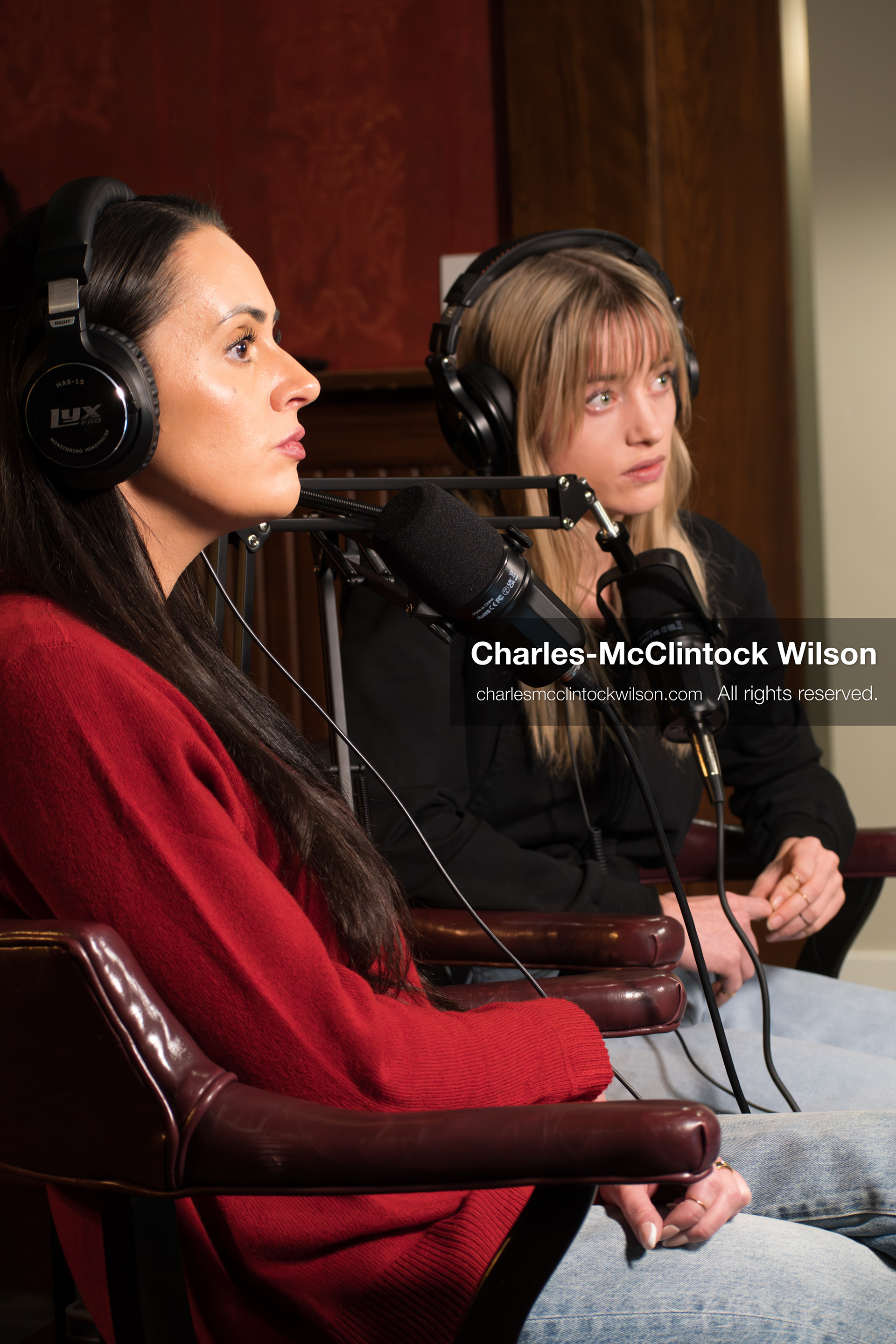 November 22, 2025 – Salt Lake City, Utah, USA: Brandi Siciliani and Billie Webb speak during the recording of an episode of The Brandi & Billie Show, an independent podcast known for its long-form commentary on politics, culture, and major world events. (Credit Image: © Charles‑McClintock Wilson)