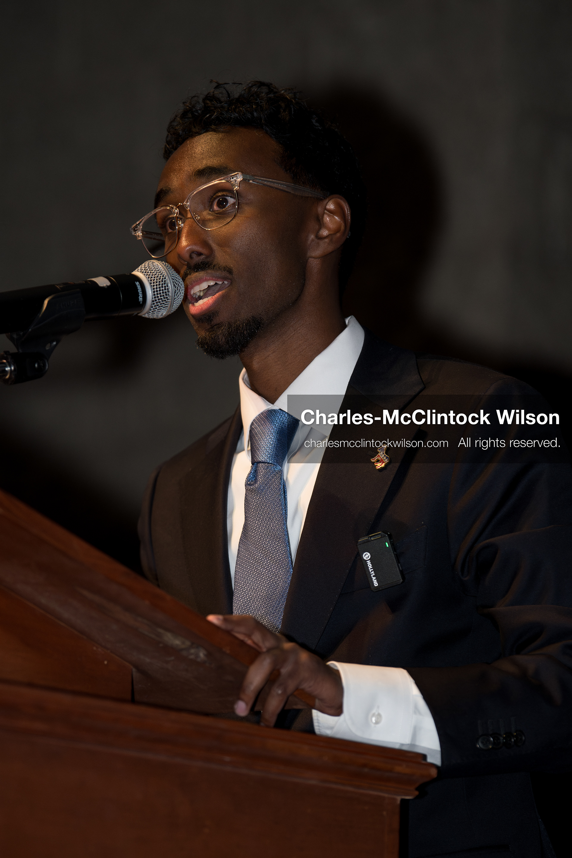 April 25, 2026, Sandy, Utah, USA: LIBAN MOHAMED, a candidate for the Democratic nomination in Utah's 1st Congressional District, speaks during the 2026 Utah Democratic Convention at Jordan High School in Sandy. (Credit Image: © Charles-McClintock Wilson/ZUMA Press Wire)