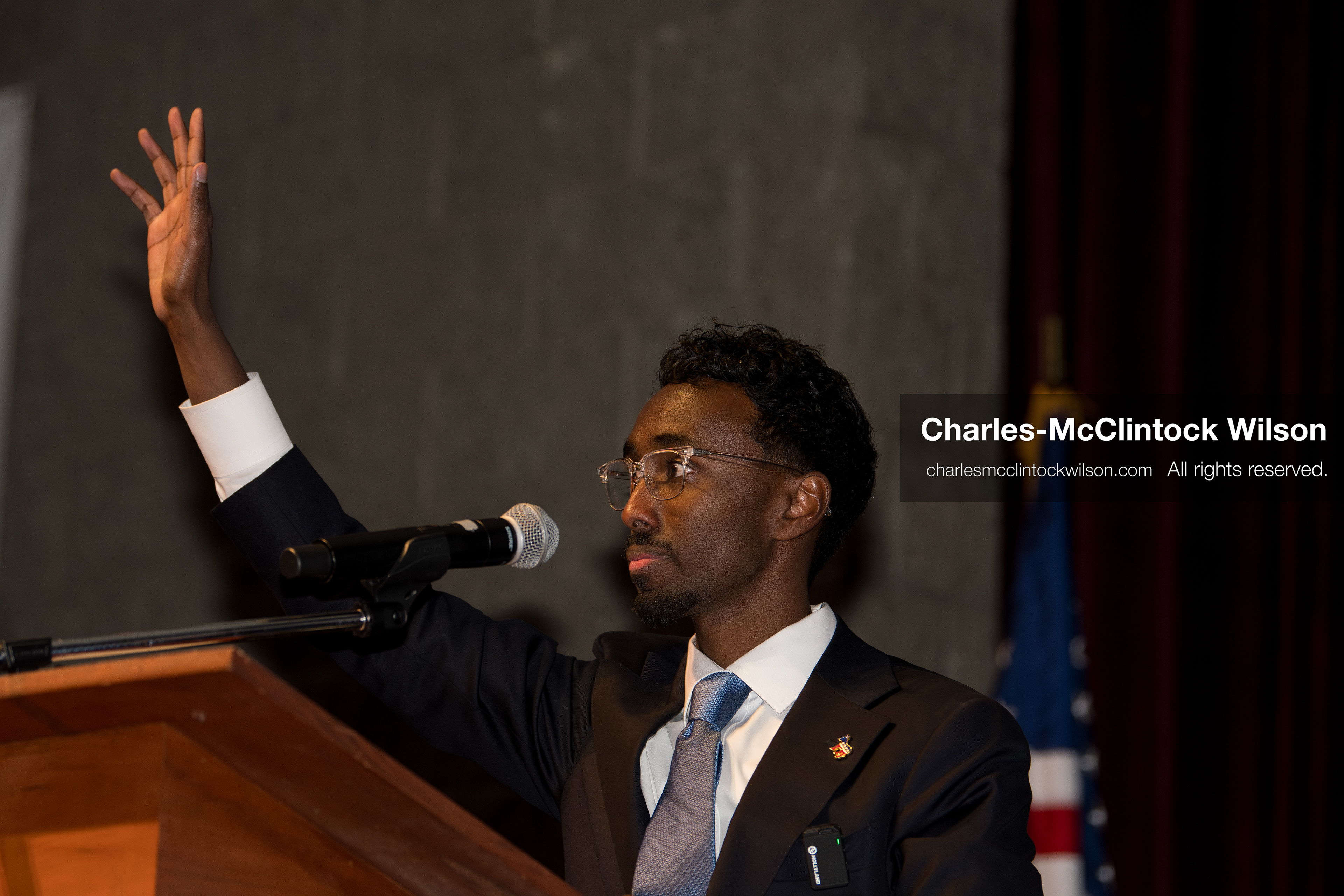 April 25, 2026, Sandy, Utah, USA: LIBAN MOHAMED, a candidate for the Democratic nomination in Utah's 1st Congressional District, speaks during the 2026 Utah Democratic Convention at Jordan High School in Sandy. (Credit Image: © Charles-McClintock Wilson/ZUMA Press Wire)