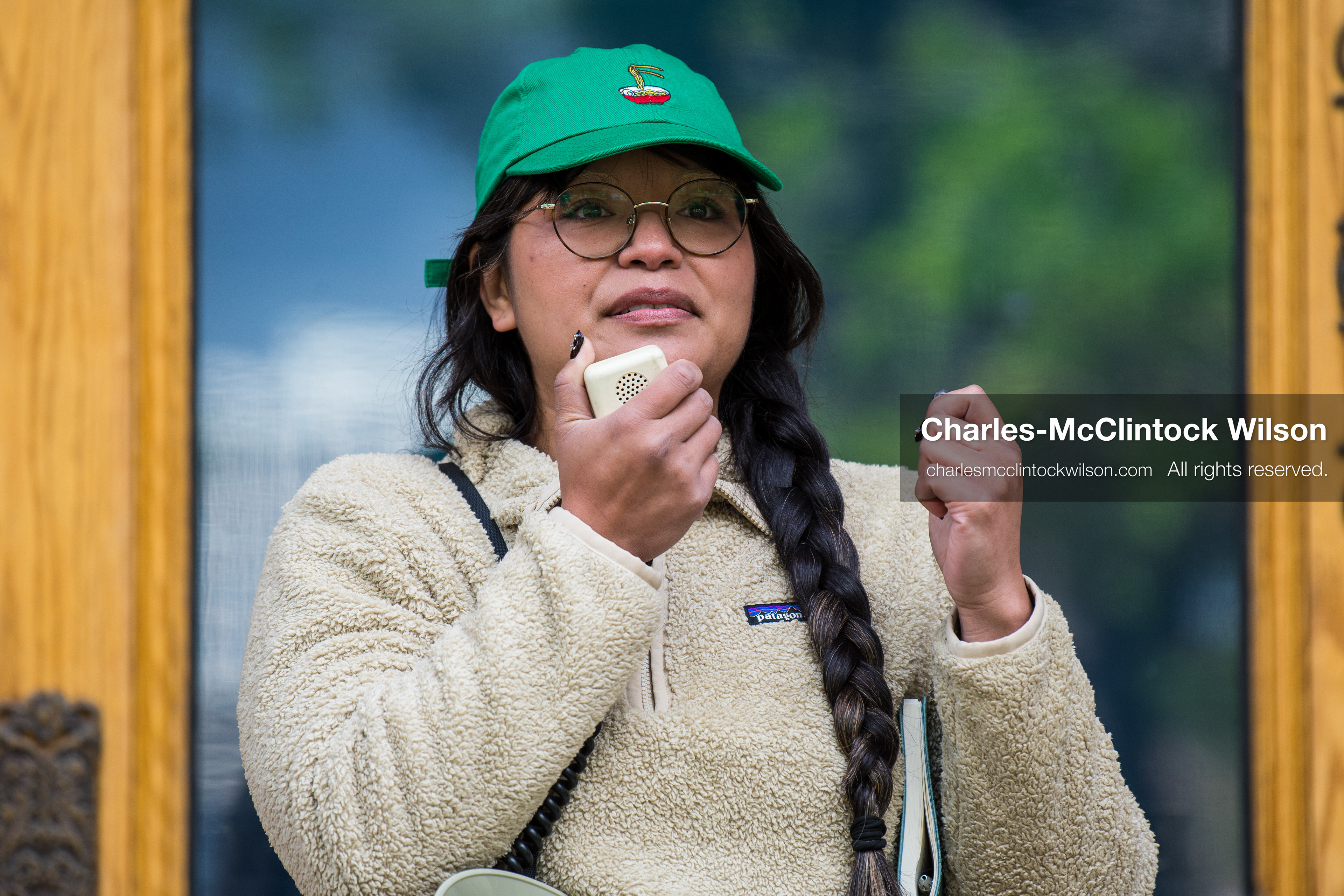 April 22, 2026, Salt Lake City, Utah, USA: A participant speaks during an Earth Day event hosted by Sunrise University of Utah at the Salt Lake City and County Building. The gathering brought together students, community members, and speakers to highlight sustainability issues affecting Utah. (Credit Image: © Charles-McClintock Wilson/ZUMA Press Wire)