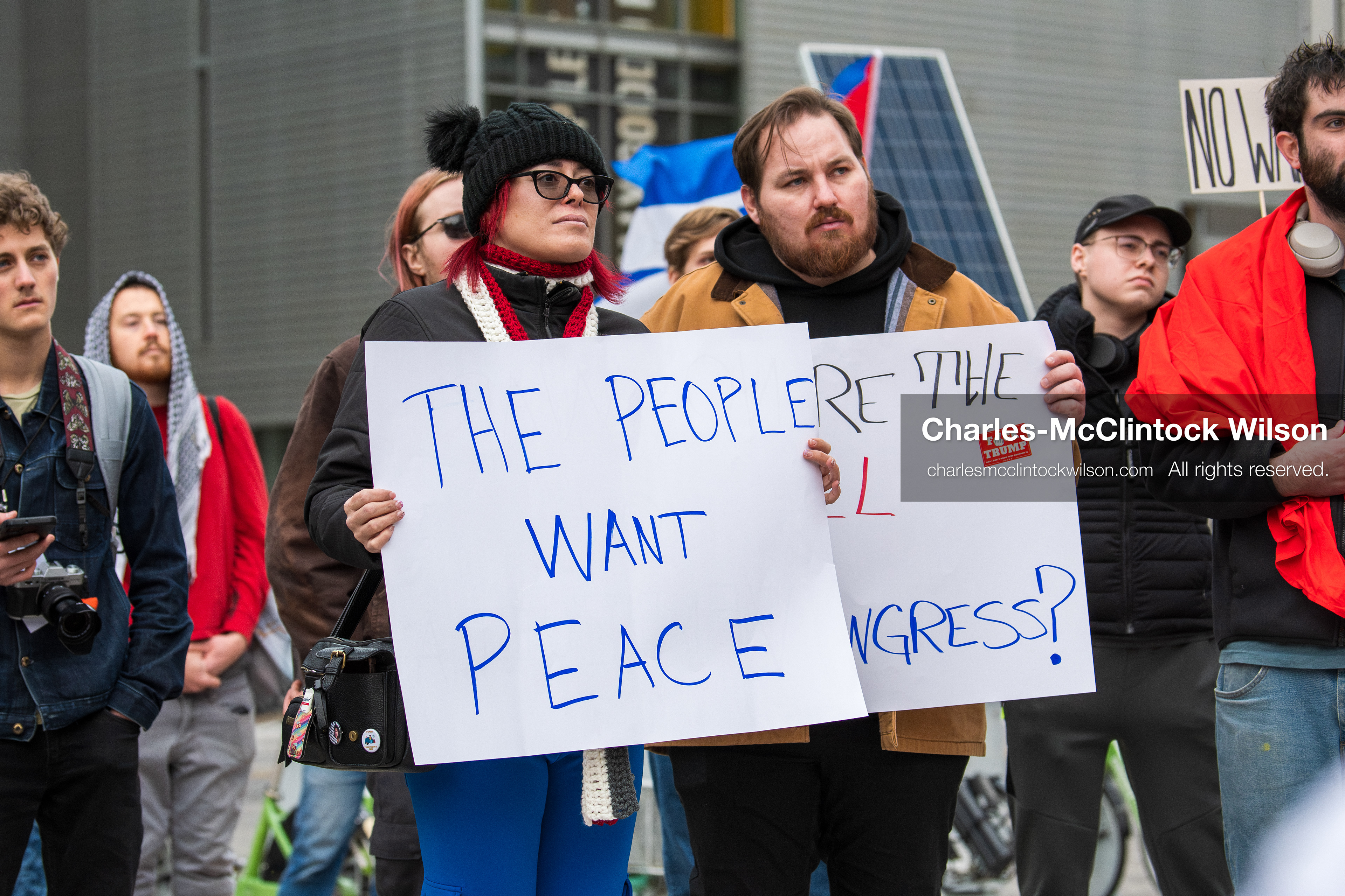 January 3, 2026, Salt Lake City, Utah, USA: Protesters hold signs during an emergency demonstration against US action in Venezuela outside the Wallace Federal Building in Salt Lake City, Utah. The event was part of a nationwide mobilization responding to recent military developments. (Credit Image: (c) Charles‑McClintock Wilson/ZUMA Press Wire)
