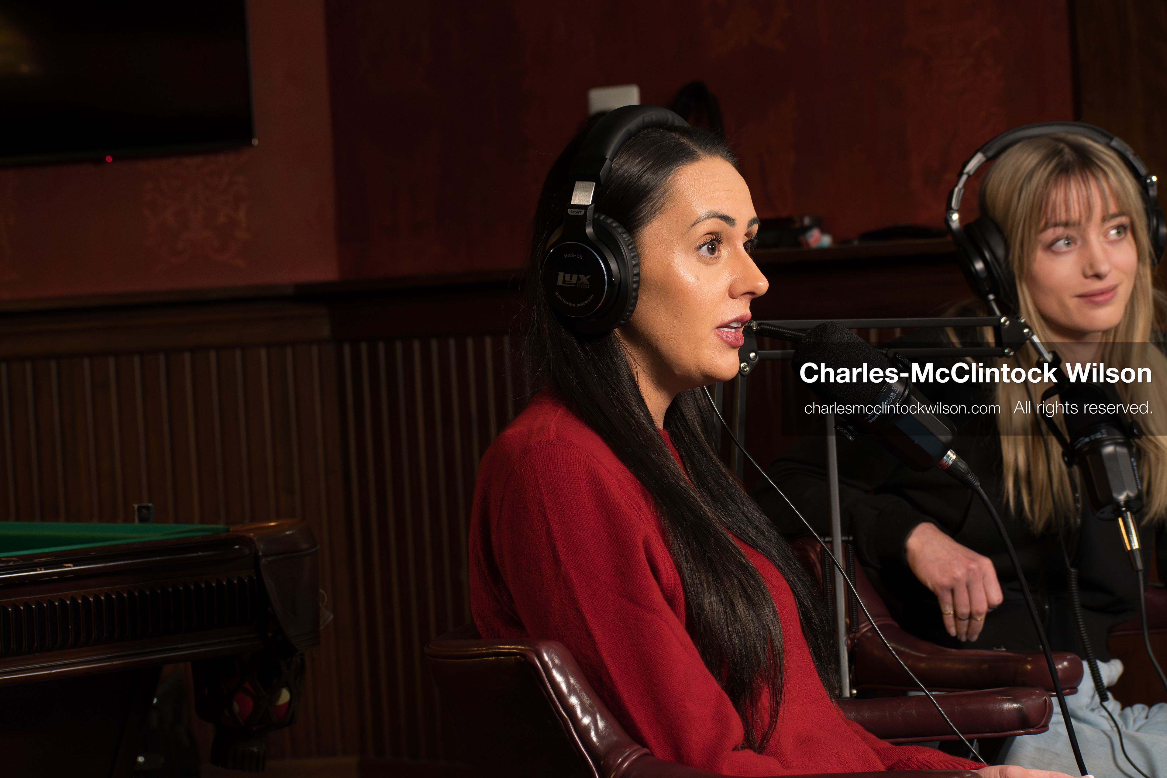 November 22, 2025 – Salt Lake City, Utah, USA: Brandi Siciliani and Billie Webb speak during the recording of an episode of The Brandi & Billie Show, an independent podcast known for its long-form commentary on politics, culture, and major world events. (Credit Image: © Charles‑McClintock Wilson)