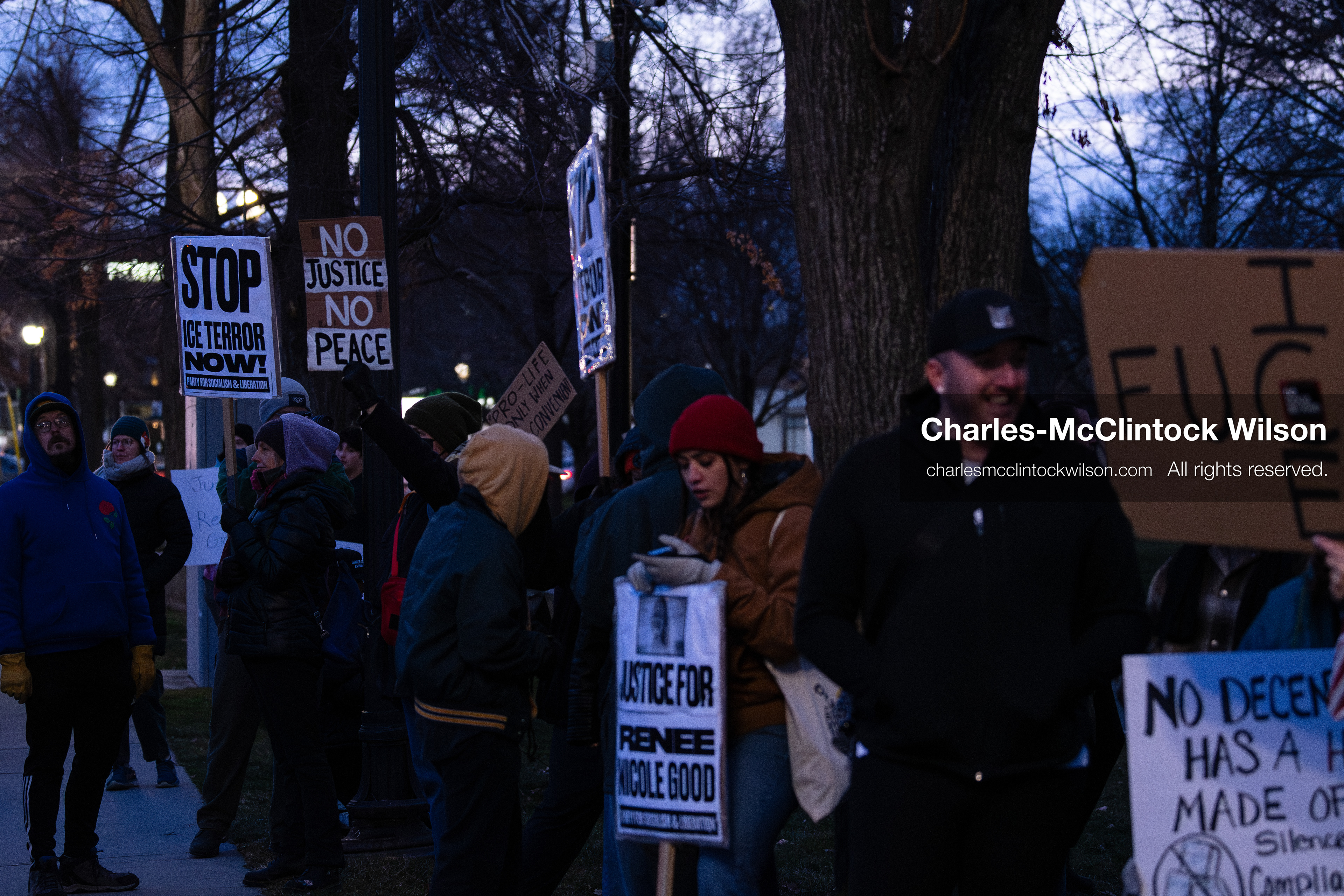 January 8 2026 Salt Lake City Utah USA: Demonstrators gather at Pioneer Park in Salt Lake City Utah during an anti ICE protest on Jan 8 2026. The rally followed the death of Renee Nicole Good a Minneapolis woman who was fatally shot during an encounter with immigration authorities and drew hundreds calling for accountability and changes to enforcement practices. (Credit Image: © Charles-McClintock Wilson/ZUMA Press Wire)