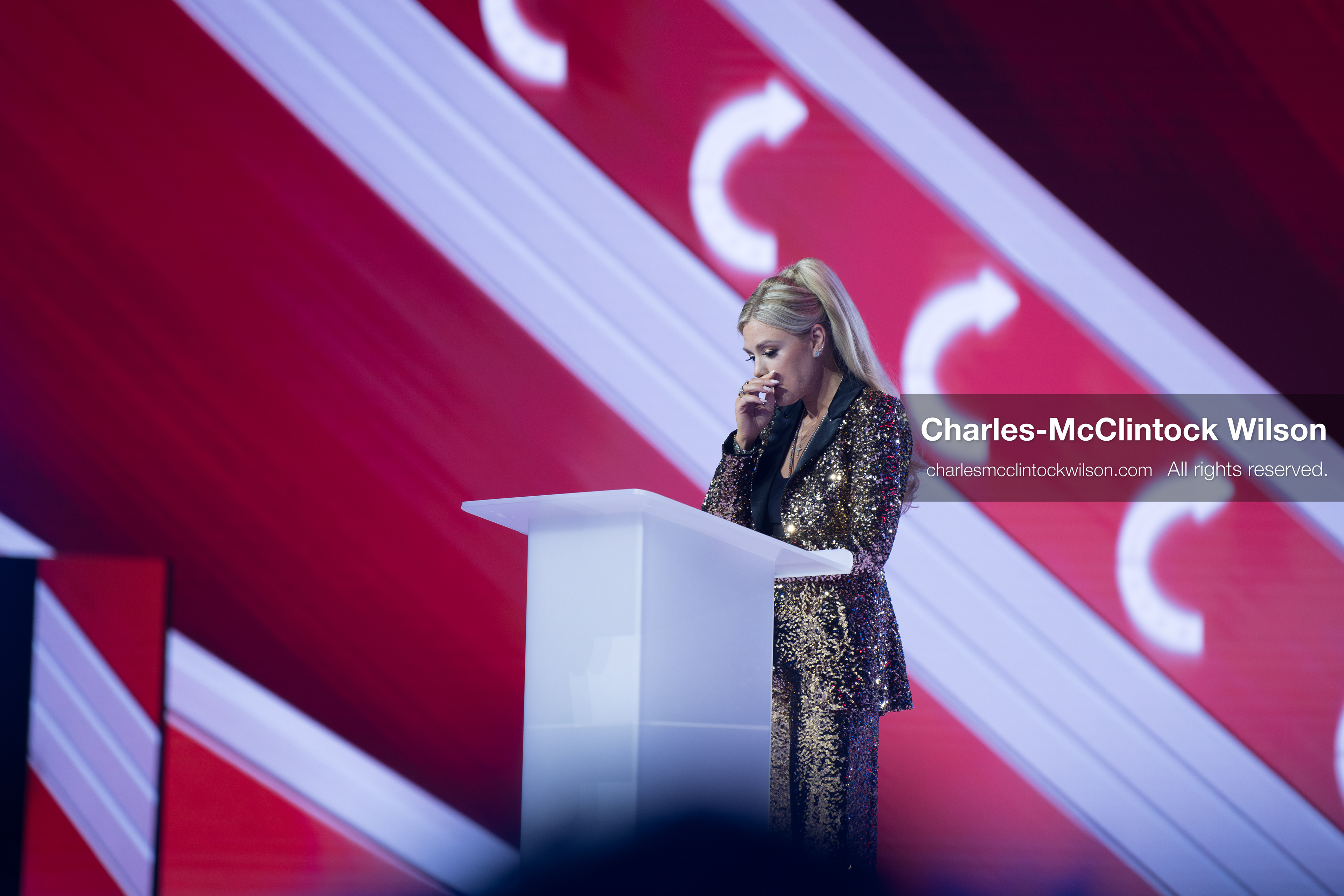 December 18, 2025, Phoenix, Arizona, USA: Mrs. Erika Kirk, CEO of Turning Point USA, speaks during Day One of Turning Point USA’s AmericaFest 2025 at the Phoenix Convention Center in Phoenix, Arizona.   (Credit Image: © Charles‑McClintock Wilson/ZUMA Press Wire)