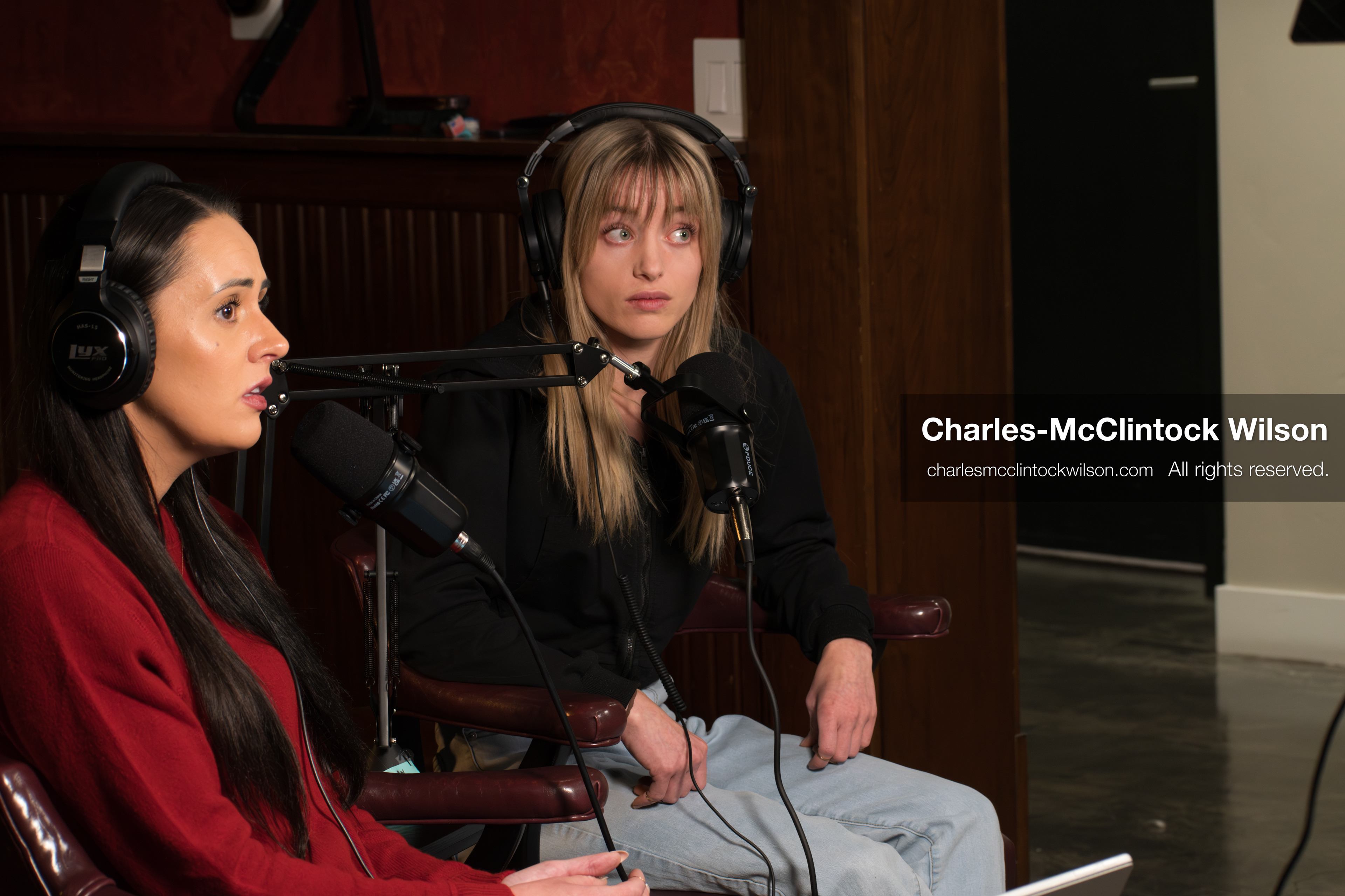 November 22, 2025 – Salt Lake City, Utah, USA: Brandi Siciliani and Billie Webb speak during the recording of an episode of The Brandi & Billie Show, an independent podcast known for its long-form commentary on politics, culture, and major world events. (Credit Image: © Charles‑McClintock Wilson)
