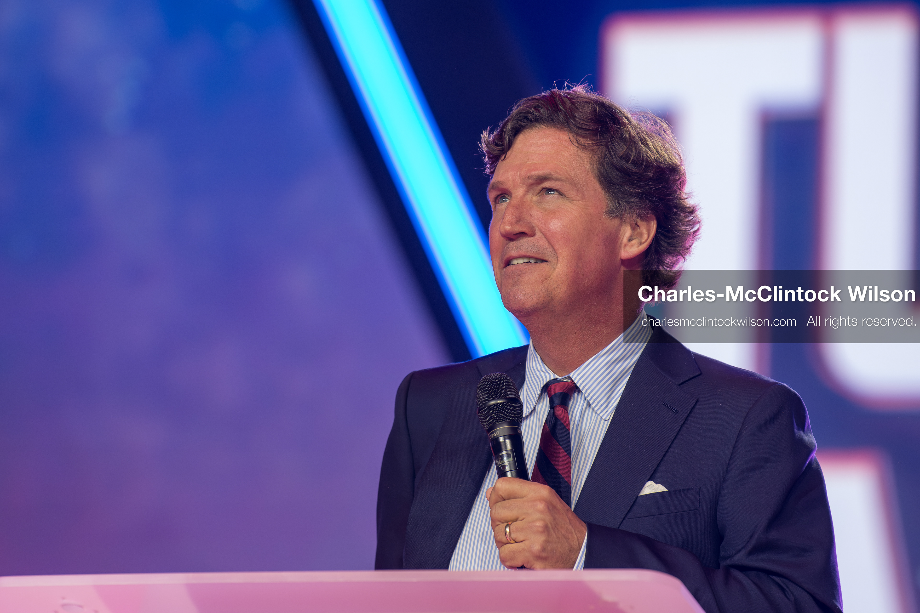 December 18, 2025, Phoenix, Arizona, USA: Tucker Carlson speaks on Day One of Turning Point USA’s AmericaFest 2025 at the Phoenix Convention Center in Phoenix, Arizona.   (Credit Image: © Charles‑McClintock Wilson/ZUMA Press Wire)