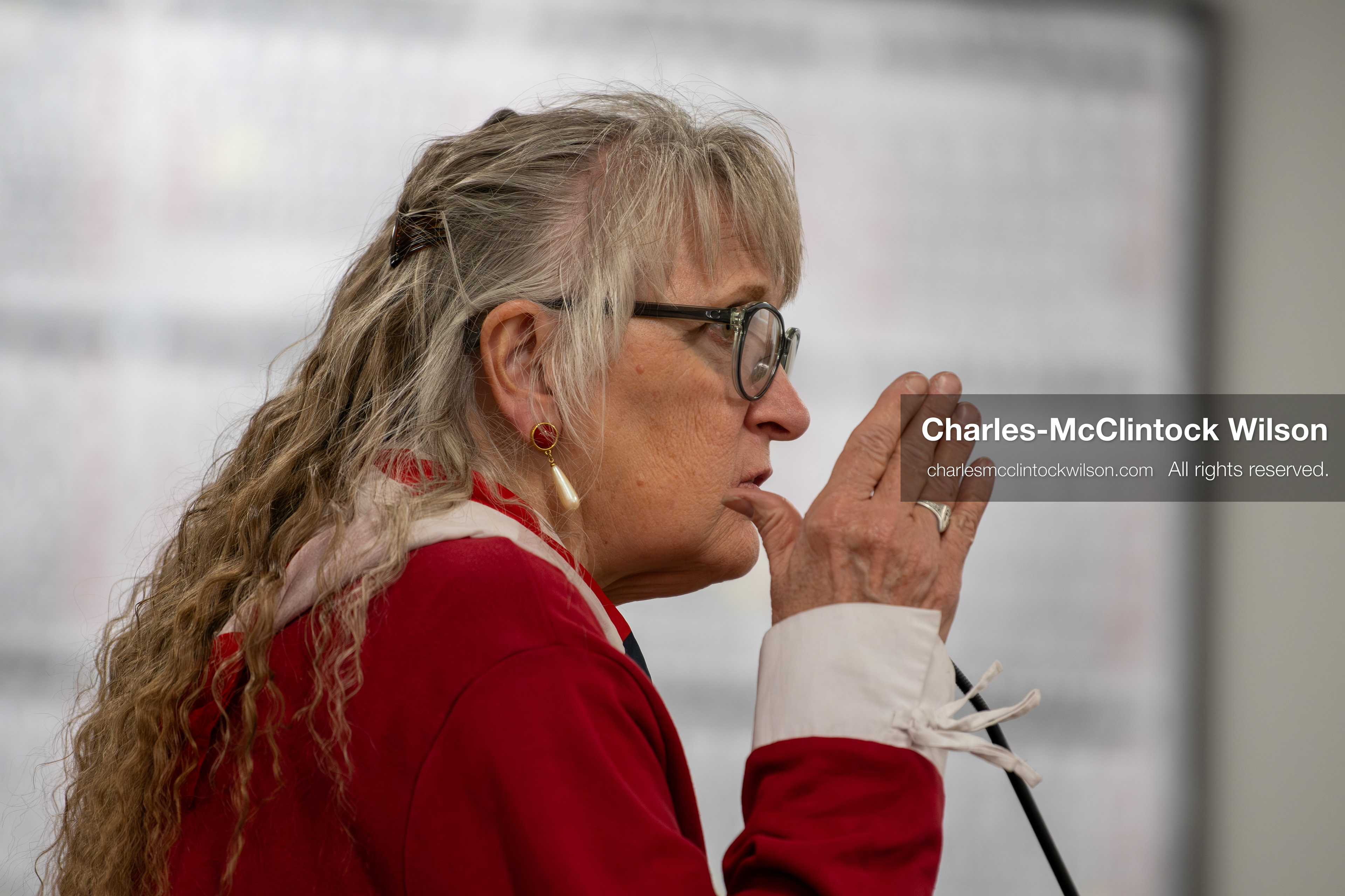 May 13, 2026, Brigham City, Utah, USA: Political candidate JULIE QUINLAN, who is running for election to the Utah State Senate to represent District 1, addresses commissioners inside the Box Elder County Justice Center in Brigham City, Utah, during a public meeting over the proposed data‑center project backed by businessman Kevin O’Leary, which has drawn public concern over water use, power demand, and transparency. (Credit Image: © Charles‑McClintock Wilson/ZUMA Press Wire)