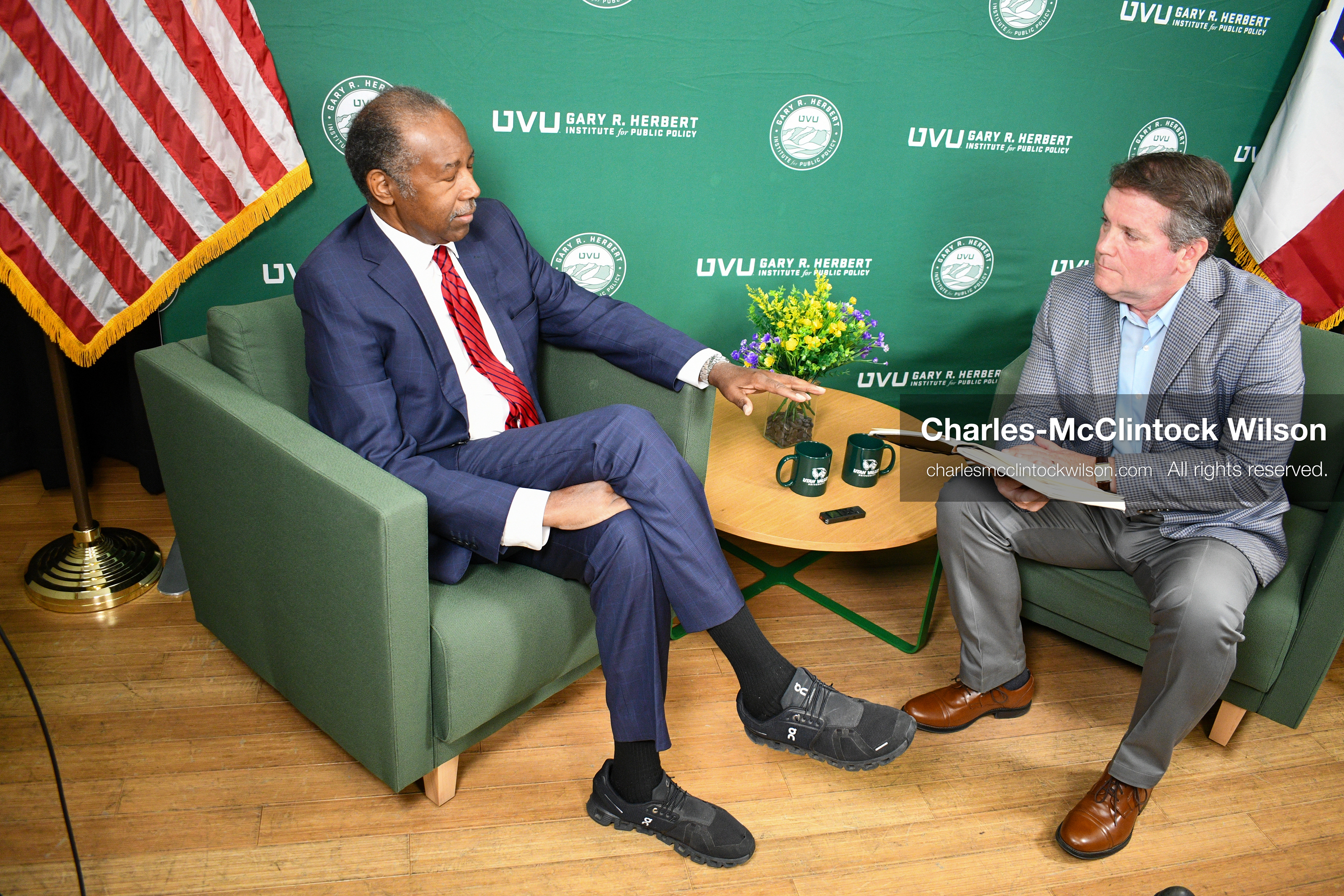 November 5, 2025, Orem, Utah, USA: Dr. Ben Carson, former U.S. Secretary of Housing and Urban Development and 2016 Republican presidential candidate, speaks with members of the press ahead of a public event hosted by the Gary R. Herbert Institute at Utah Valley University in Orem, Utah, on Nov. 5, 2025. (Credit Image: © Charles-McClintock Wilson/ZUMA Press Wire)