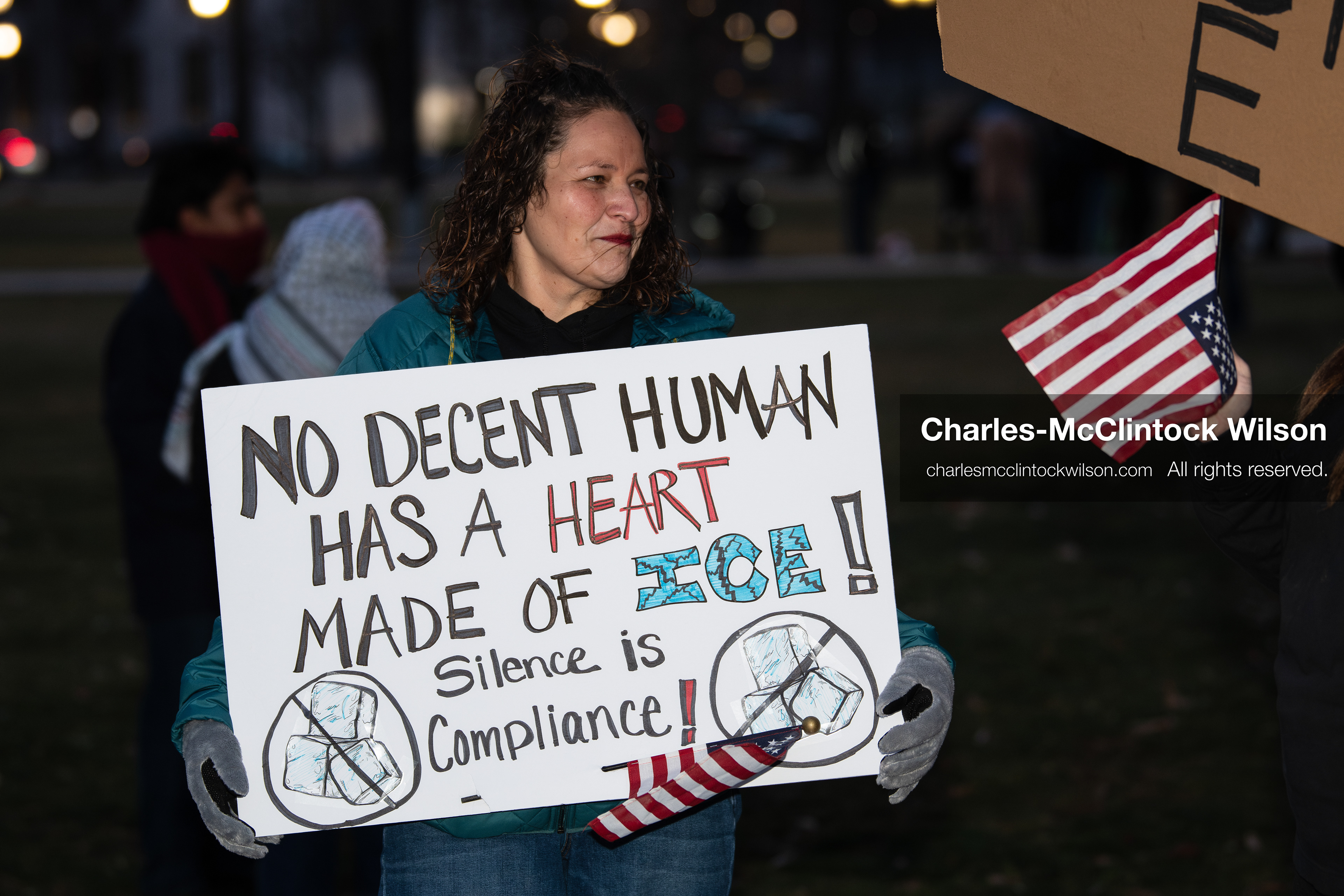 January 8, 2026, Salt Lake City, Utah, USA: A demonstrator holds a sign during an anti ICE protest at Pioneer Park in Salt Lake City Utah on Jan 8 2026. The rally followed the death of Renee Nicole Good a Minneapolis woman who was fatally shot during an encounter with immigration authorities and drew hundreds calling for accountability and changes to enforcement practices. (Credit Image: © Charles-McClintock Wilson/ZUMA Press Wire)