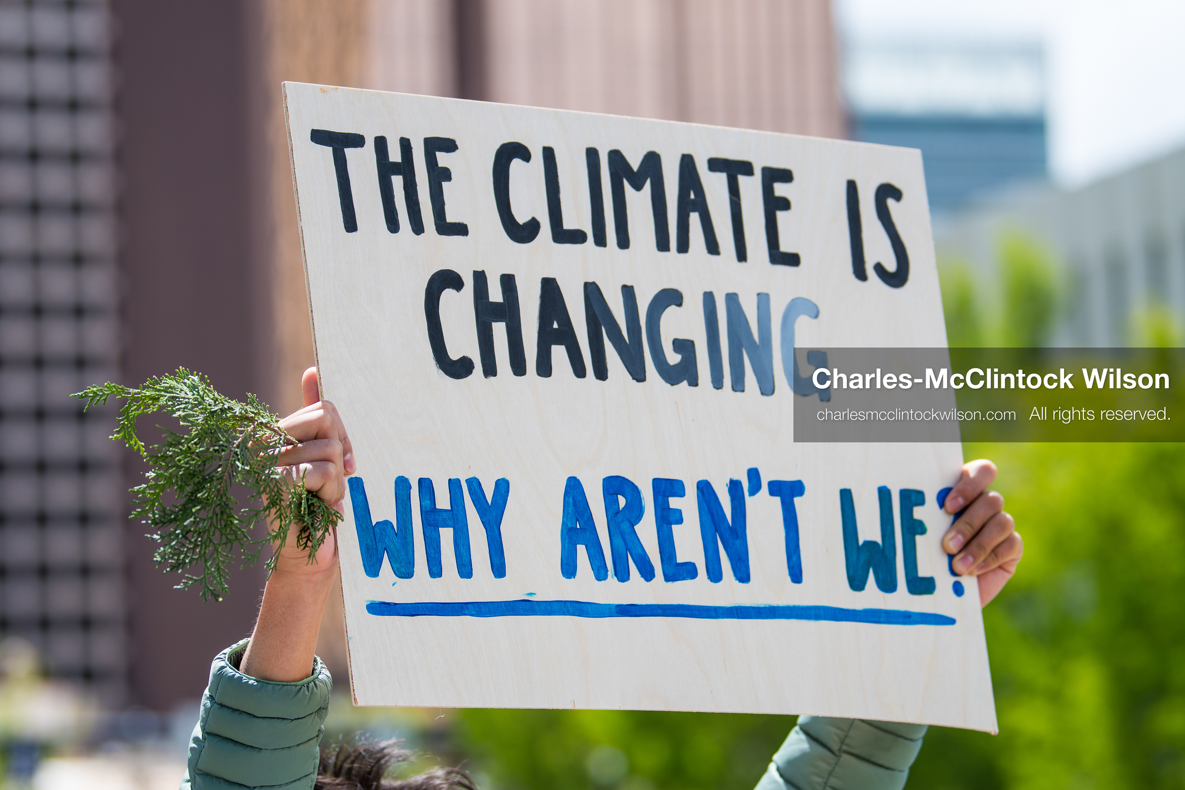 April 22, 2026, Salt Lake City, Utah, USA: A participant holds a sign during an Earth Day event hosted by Sunrise University of Utah at the Salt Lake City and County Building. The gathering brought together students, community members, and speakers to highlight sustainability issues affecting Utah. (Credit Image: © Charles-McClintock Wilson/ZUMA Press Wire)