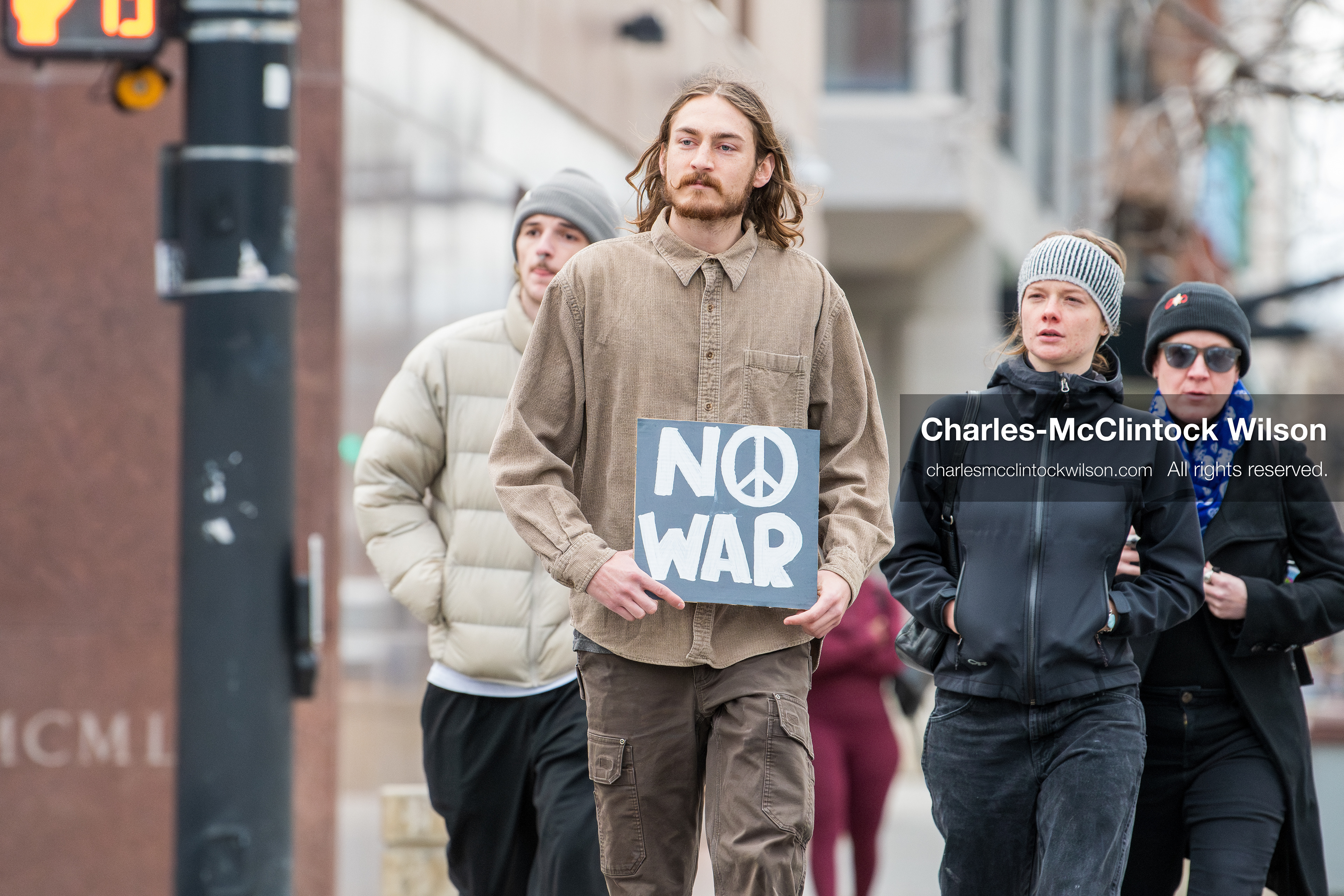 January 3, 2026, Salt Lake City, Utah, USA: A protester holds a sign during a demonstration against US action in Venezuela outside the Wallace Federal Building in Salt Lake City, Utah. The protest was part of a nationwide mobilization responding to recent military developments. (Credit Image: (c) Charles‑McClintock Wilson/ZUMA Press Wire)