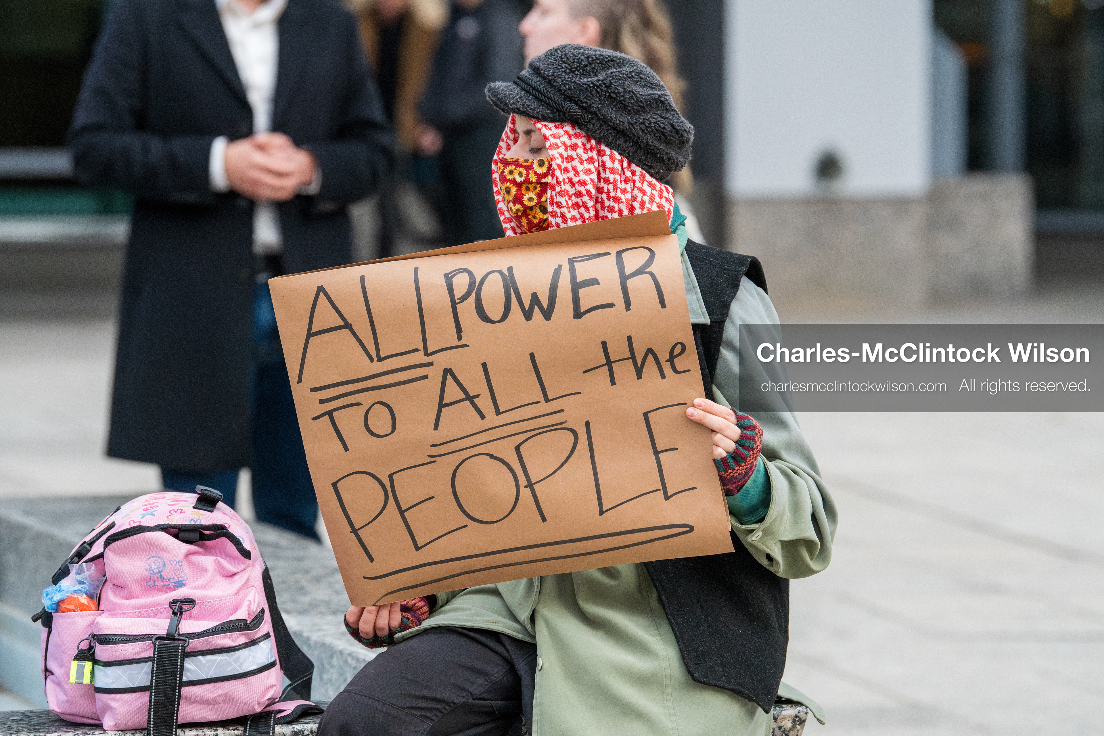 January 3, 2026, Salt Lake City, Utah, USA: A protester holds a sign during a demonstration against US action in Venezuela outside the Wallace Federal Building in Salt Lake City, Utah. The protest was part of a nationwide mobilization responding to recent military developments. (Credit Image: (c) Charles‑McClintock Wilson/ZUMA Press Wire)
