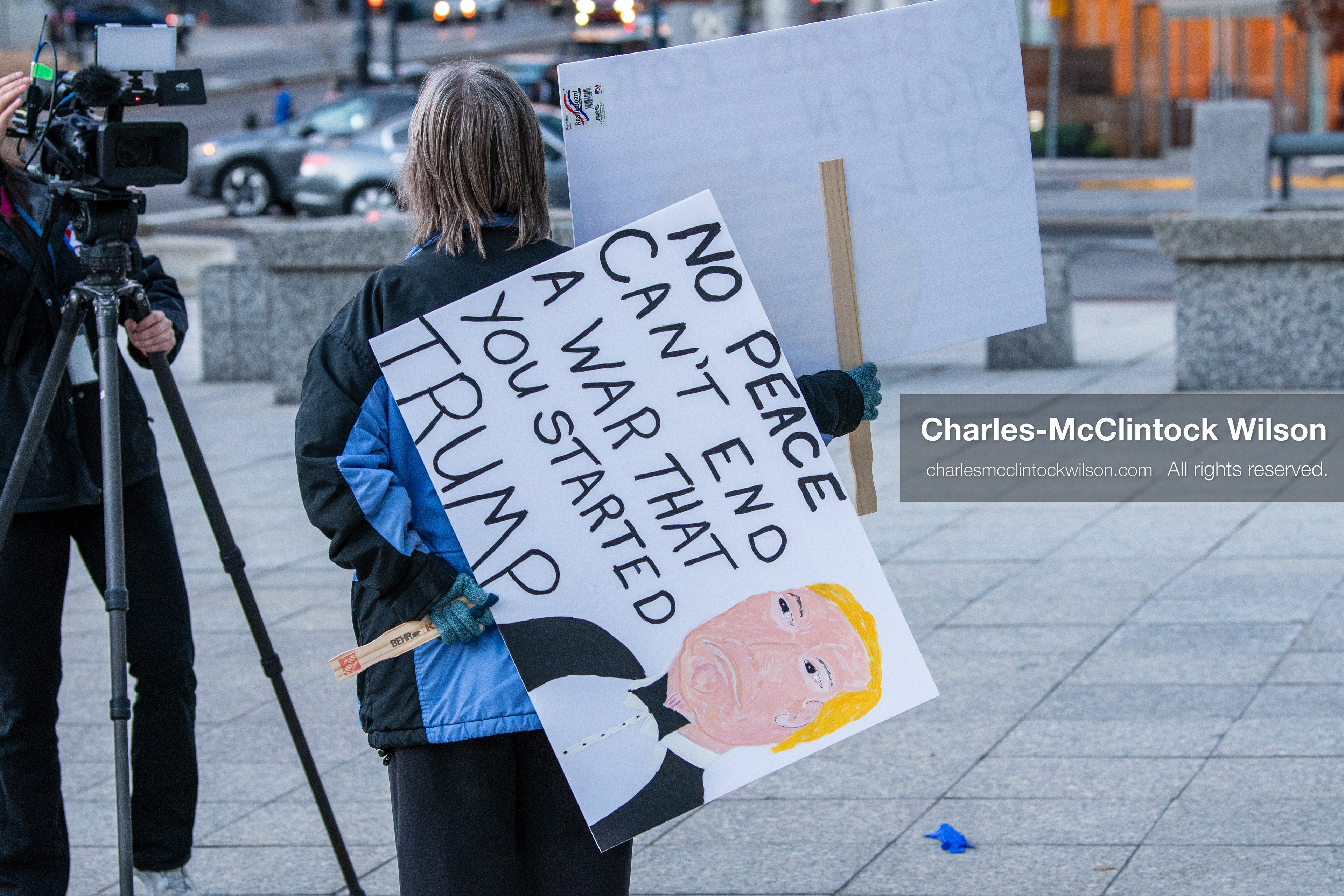 January 5, 2026, Salt Lake City, Utah, USA: A demonstrator holds a sign during a protest outside the Wallace Federal Building in Salt Lake City, Utah. The rally, organized by Salt Lake Indivisible, called for congressional limits on presidential war powers following recent US military actions in Venezuela involving the government of Nicolas Maduro. (Credit Image: (c) Charles‑McClintock Wilson/ZUMA Press Wire)