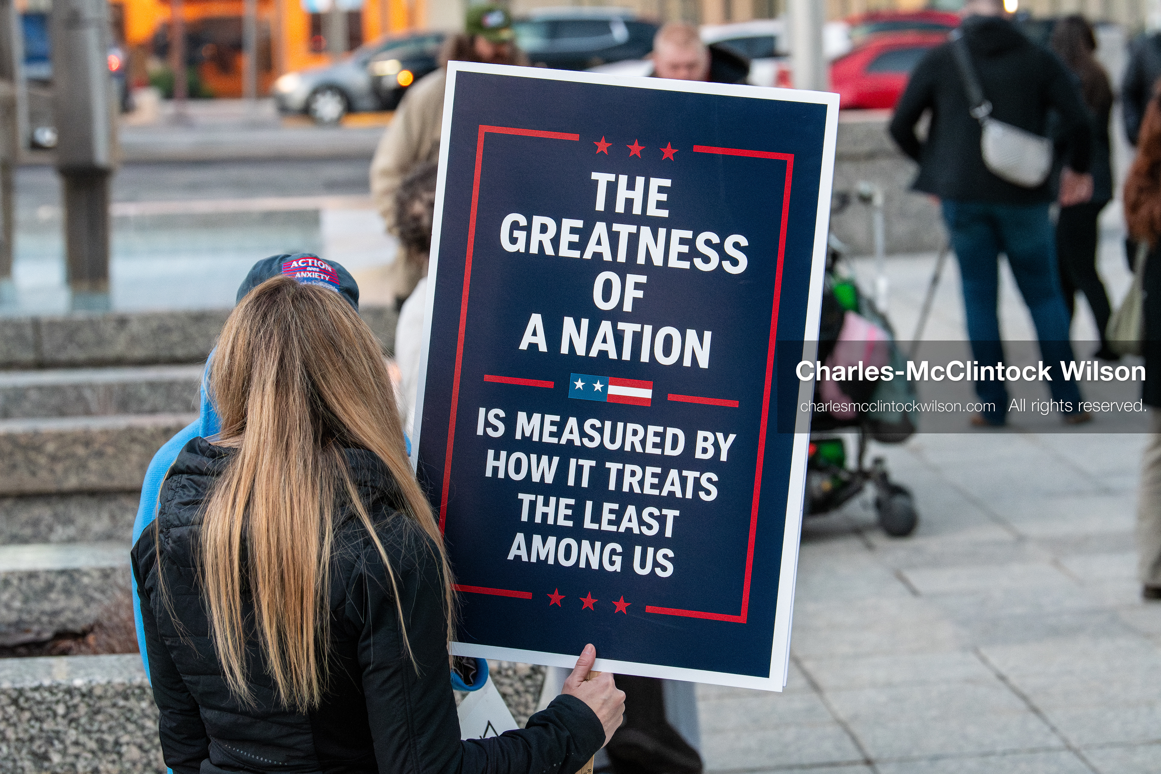 January 5, 2026, Salt Lake City, Utah, USA: A demonstrator holds a sign during a protest outside the Wallace Federal Building in Salt Lake City, Utah. The rally, organized by Salt Lake Indivisible, called for congressional limits on presidential war powers following recent US military actions in Venezuela involving the government of Nicolas Maduro. (Credit Image: (c) Charles‑McClintock Wilson/ZUMA Press Wire)