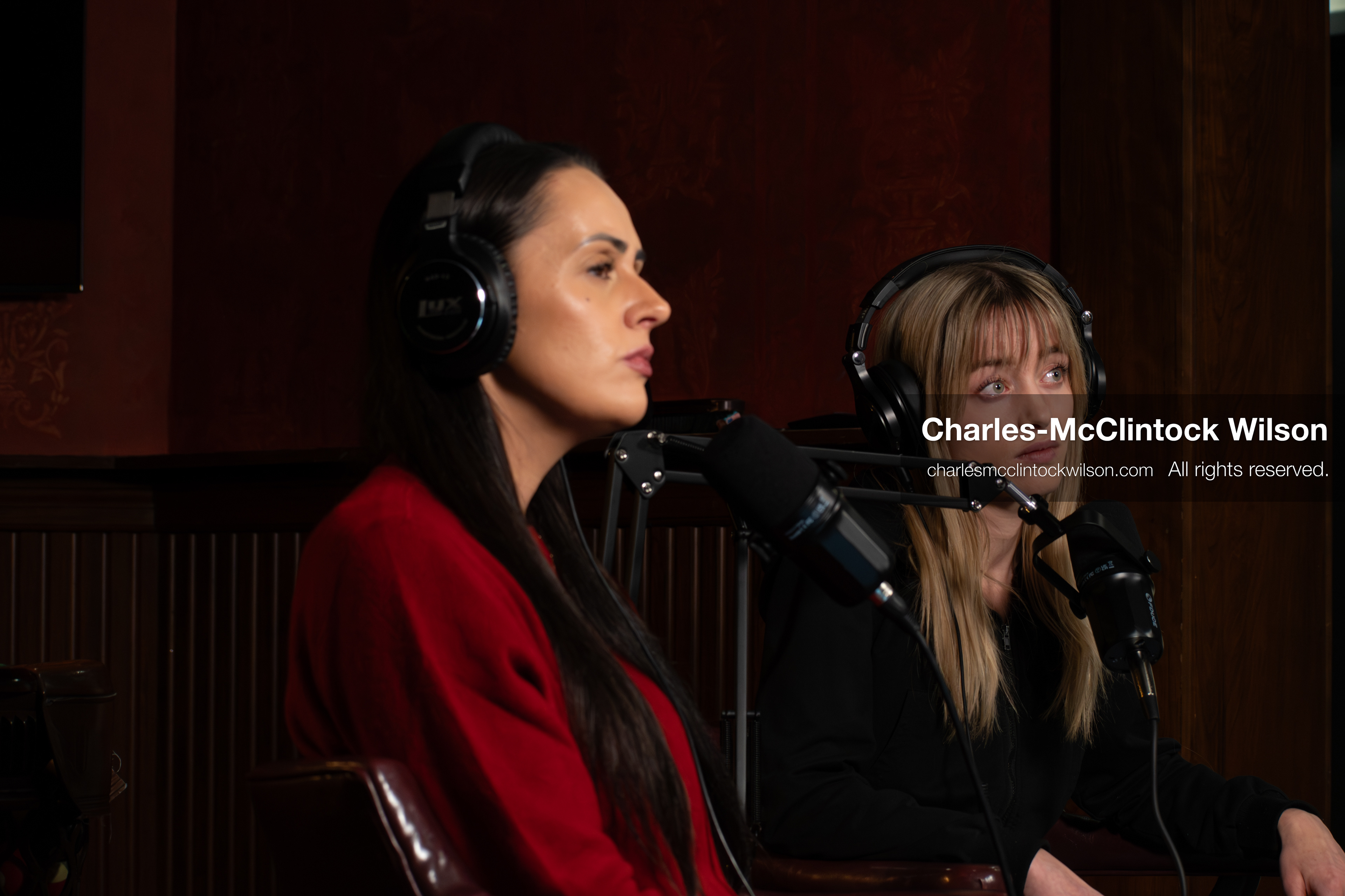 November 22, 2025 – Salt Lake City, Utah, USA: Brandi Siciliani and Billie Webb speak during the recording of an episode of The Brandi & Billie Show, an independent podcast known for its long-form commentary on politics, culture, and major world events. (Credit Image: © Charles‑McClintock Wilson)