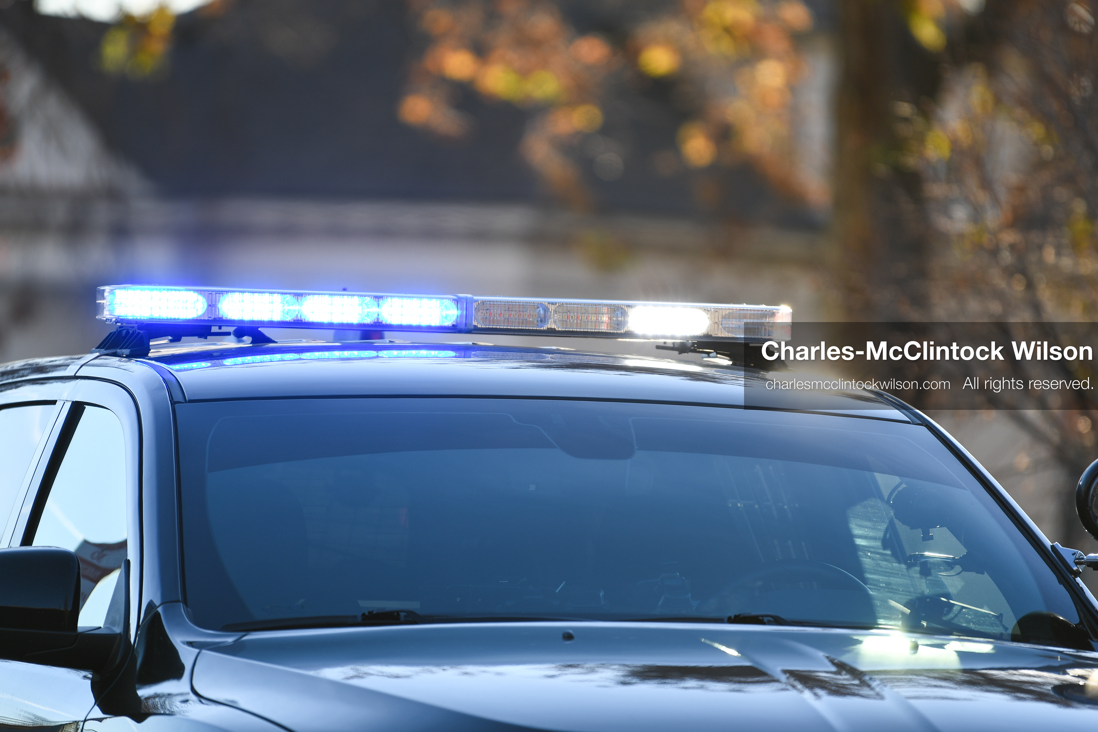 PROVO, UTAH, USA – DECEMBER 11, 2025: A Provo Police cruiser blocks the road near the Fourth District Court in Provo during the first in‑person court appearance of Tyler Robinson in the Charlie Kirk murder case. (Credit Image: © Charles‑McClintock Wilson/ZUMA Press Wire)