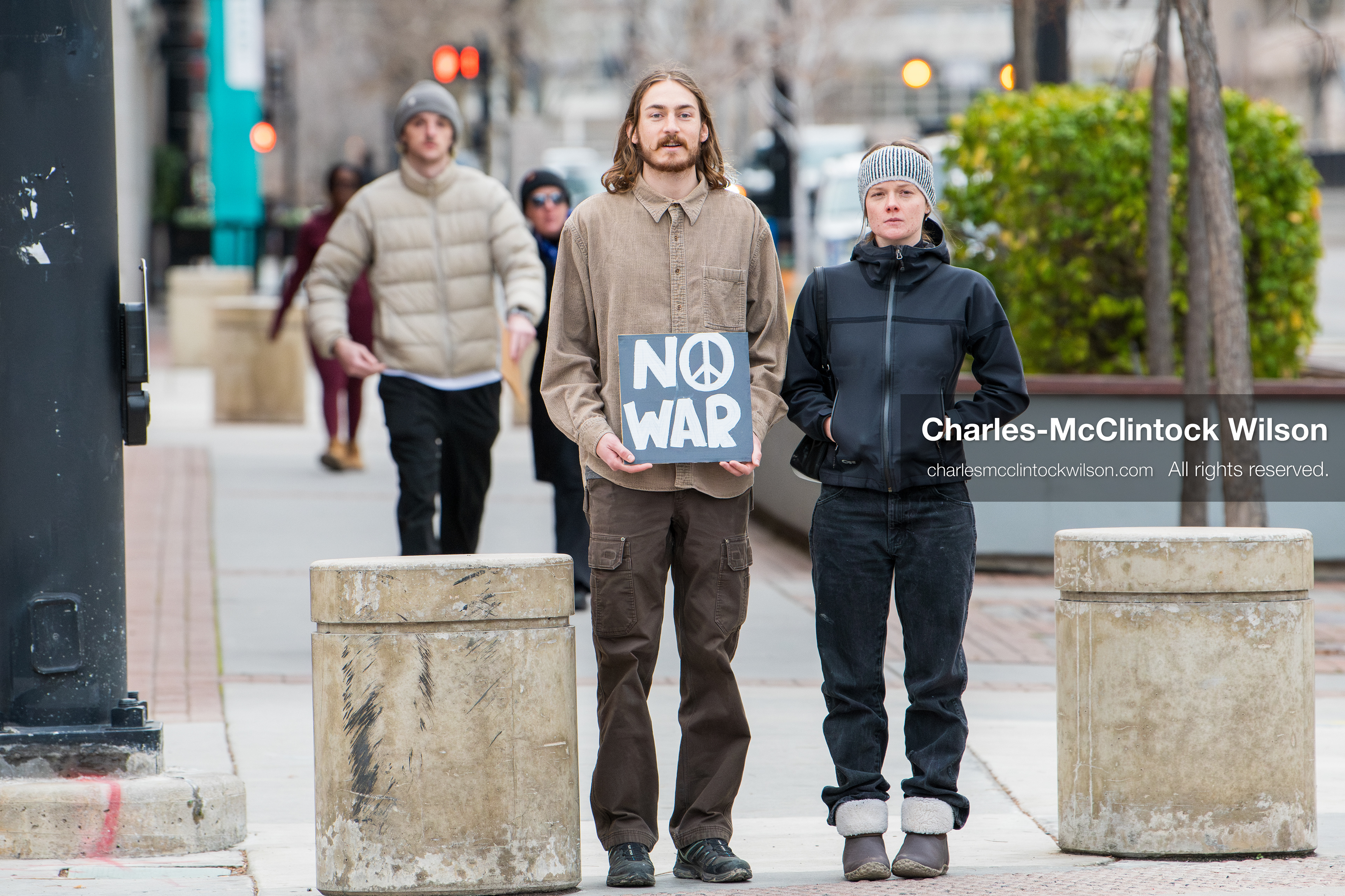 January 3, 2026, Salt Lake City, Utah, USA: A protester holds a sign during a demonstration against US action in Venezuela outside the Wallace Federal Building in Salt Lake City, Utah. The protest was part of a nationwide mobilization responding to recent military developments. (Credit Image: (c) Charles‑McClintock Wilson/ZUMA Press Wire)