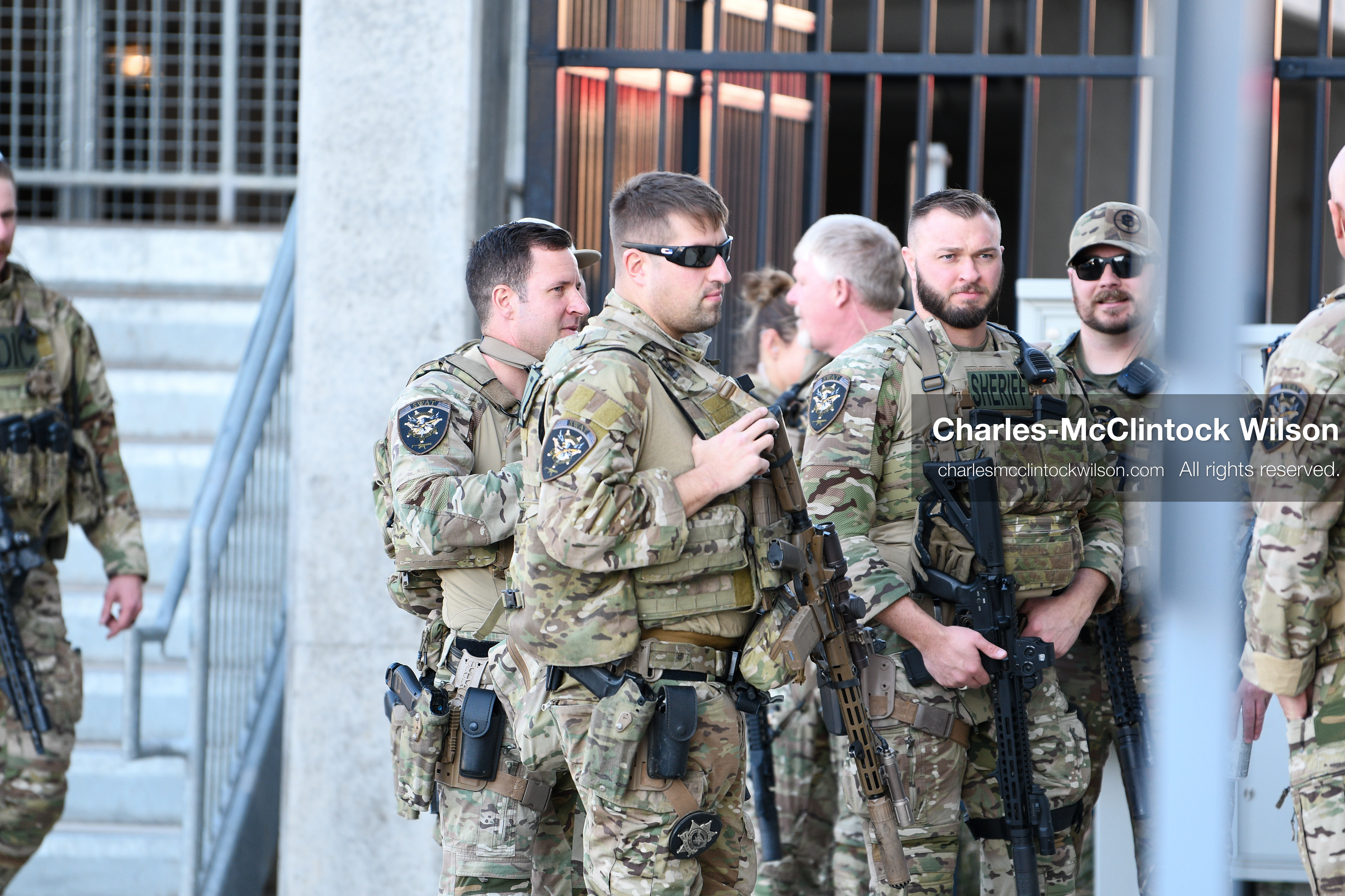 PROVO, UTAH, USA – DECEMBER 11, 2025: A SWAT team arrives outside the Fourth District Court in Provo ahead of the first in‑person court appearance of Tyler Robinson in the Charlie Kirk murder case. (Credit Image: © Charles‑McClintock Wilson/ZUMA Press Wire)