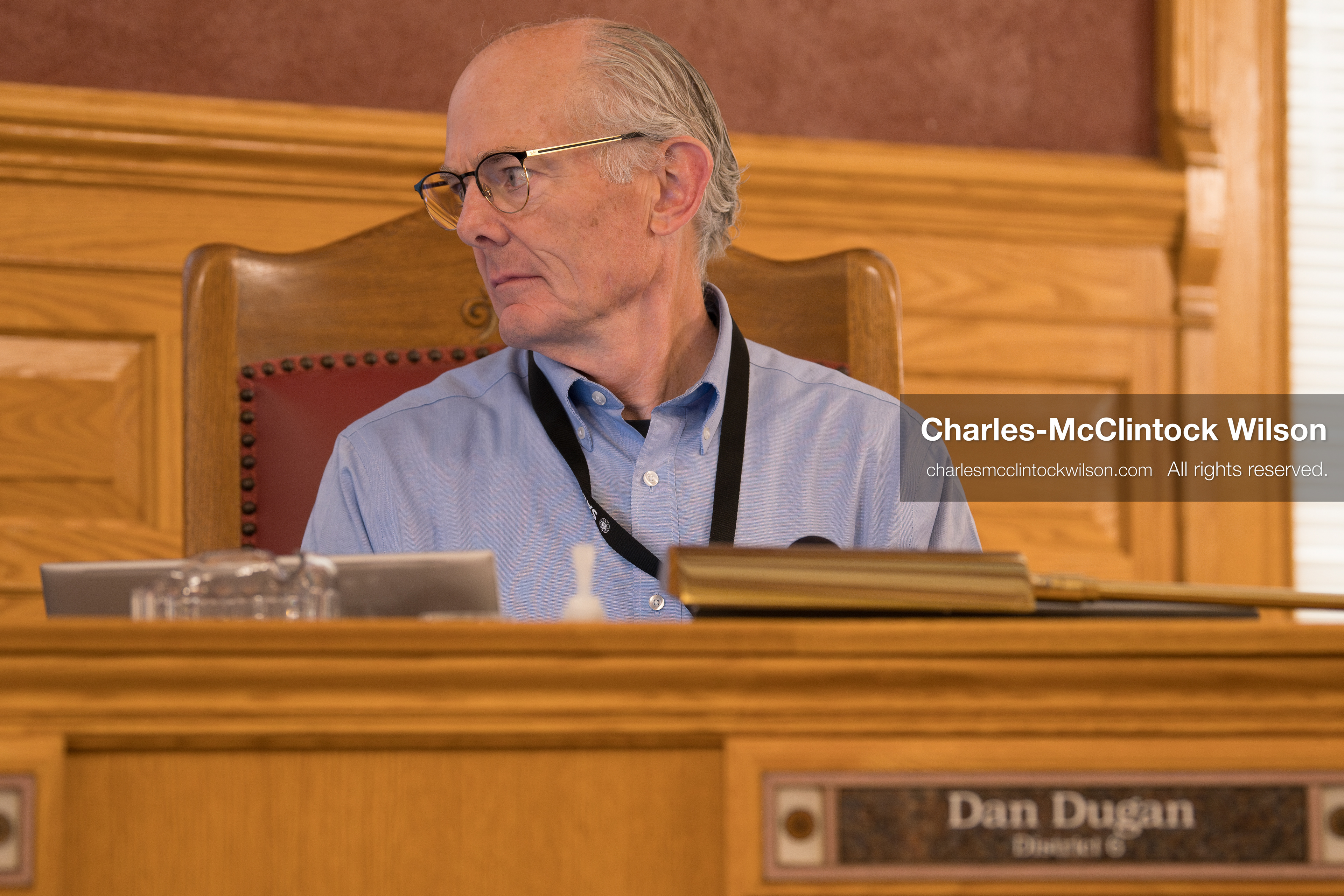 May 5, 2026, Salt Lake City, Utah, USA: Salt Lake City Council Member DAN DUGAN, who represents District 6, listens during the Salt Lake City Council's formal meeting in Salt Lake City on Tuesday, May 5, 2026. The meeting included public hearings on a proposed camping and public property ordinance. (Credit Image: © Charles-McClintock Wilson/ZUMA Press Wire)