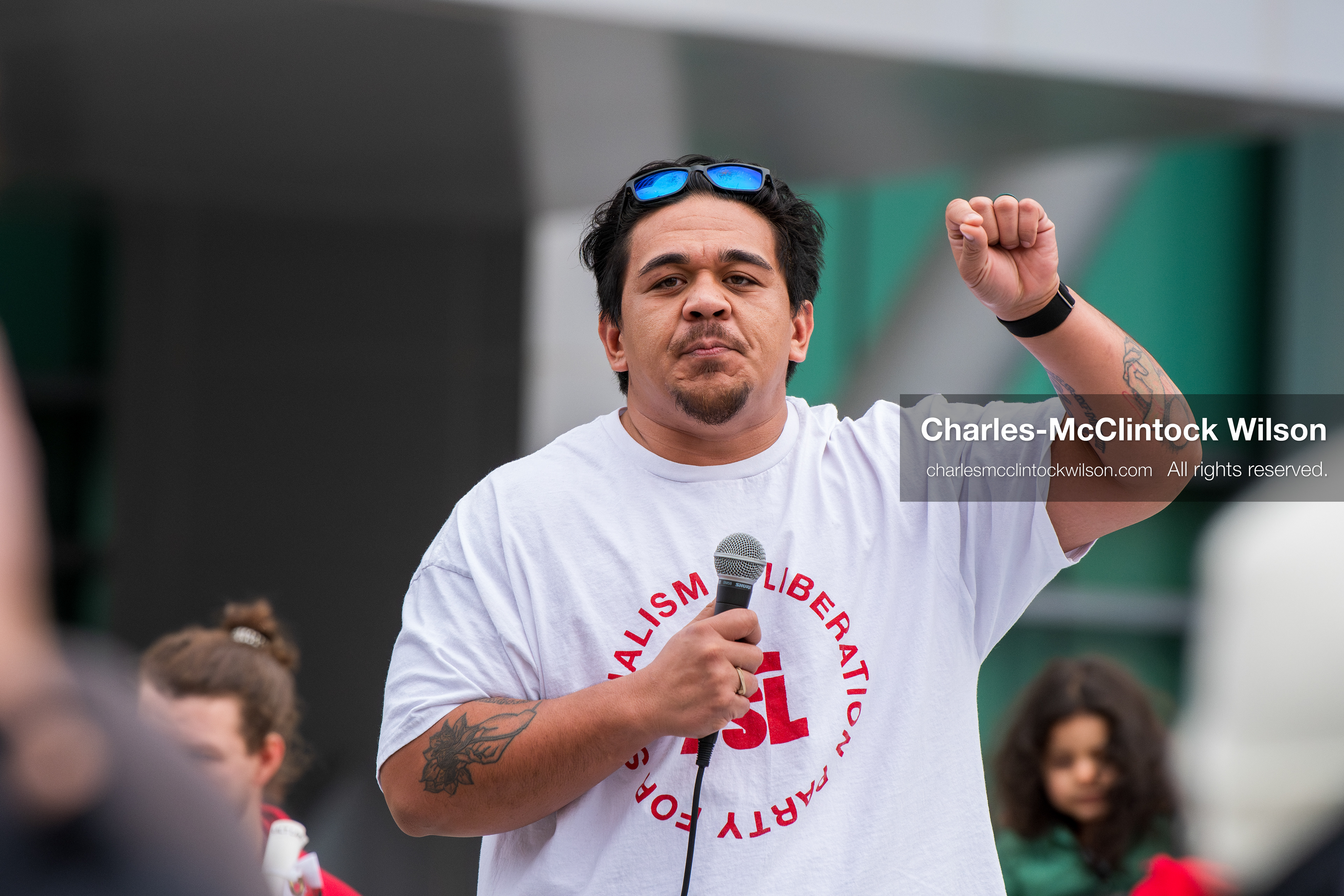 January 3, 2026, Salt Lake City, Utah, USA: A speaker addresses demonstrators during a protest against US military action in Venezuela outside the Wallace Federal Building in Salt Lake City, Utah. The protest was part of a nationwide mobilization opposing airstrikes and foreign intervention. (Credit Image: (c) Charles‑McClintock Wilson/ZUMA Press Wire)