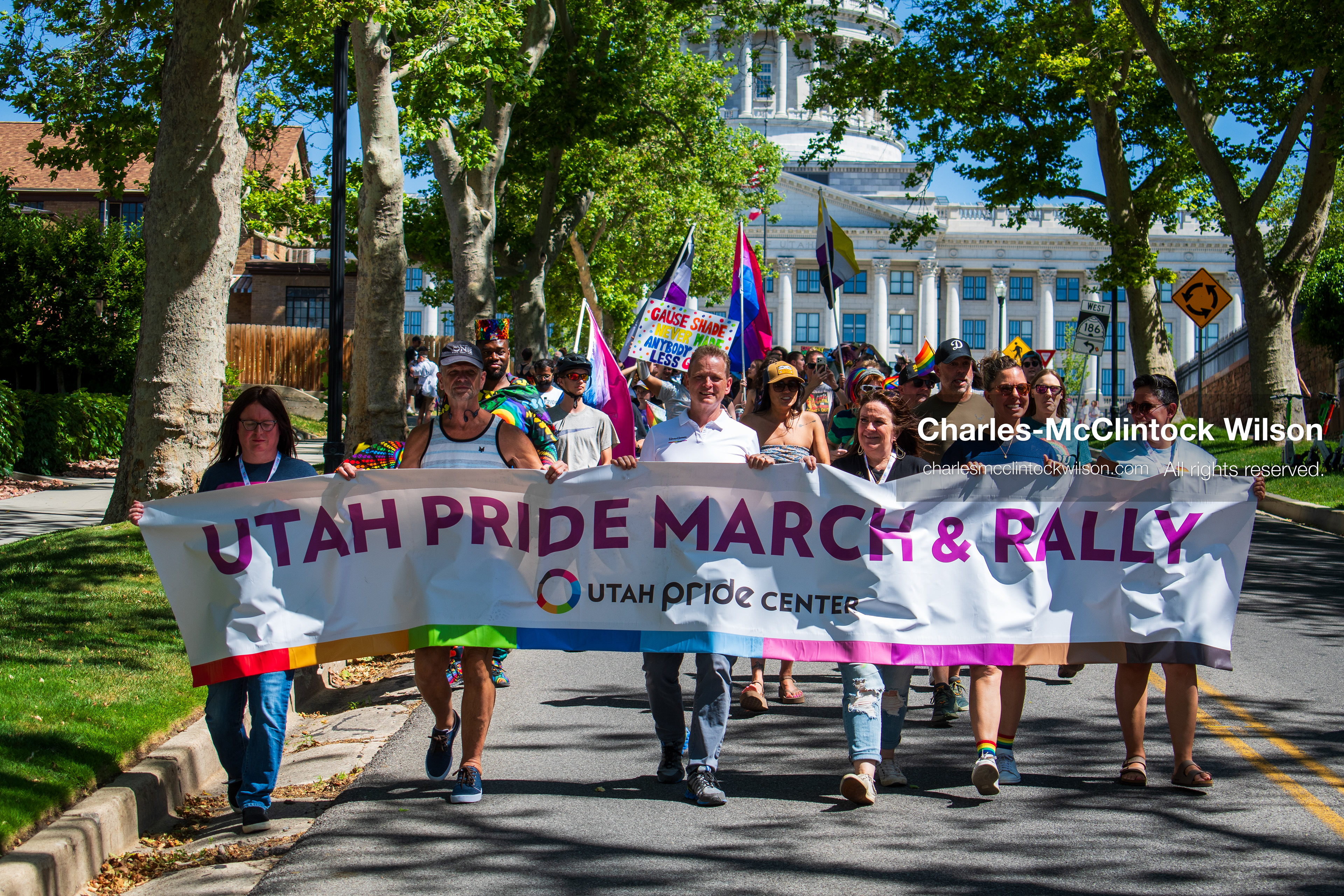 June 6, 2026, Salt Lake City, Utah, USA: Participants carry a banner reading ''Utah Pride March & Rally'' down the street during the Utah Pride Rally and March on June 6, 2026. (Credit Image: © Charles-McClintock Wilson/ZUMA Press Wire)