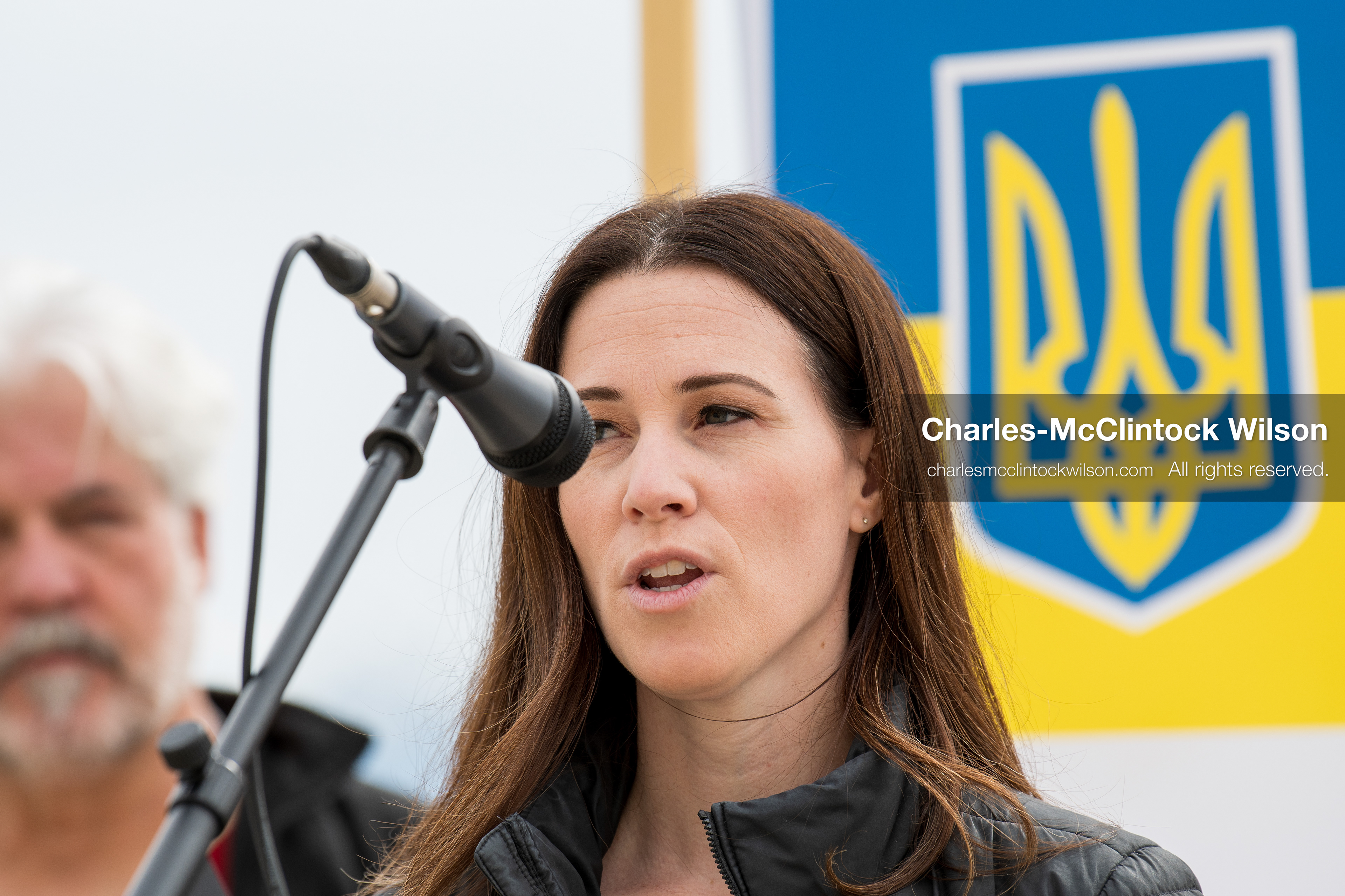 February 28, 2026, Salt Lake City, Utah, USA: STEPHANIE PITCHER, Utah state senator and a Democrat from Utah, speaks during the Stand With Ukraine rally at the Utah State Capitol. The event marked the four year anniversary of the full scale Russian invasion of Ukraine and brought community members together in support of Ukrainians and local humanitarian efforts. (Credit Image: © Charles McClintock Wilson/ZUMA Press Wire)