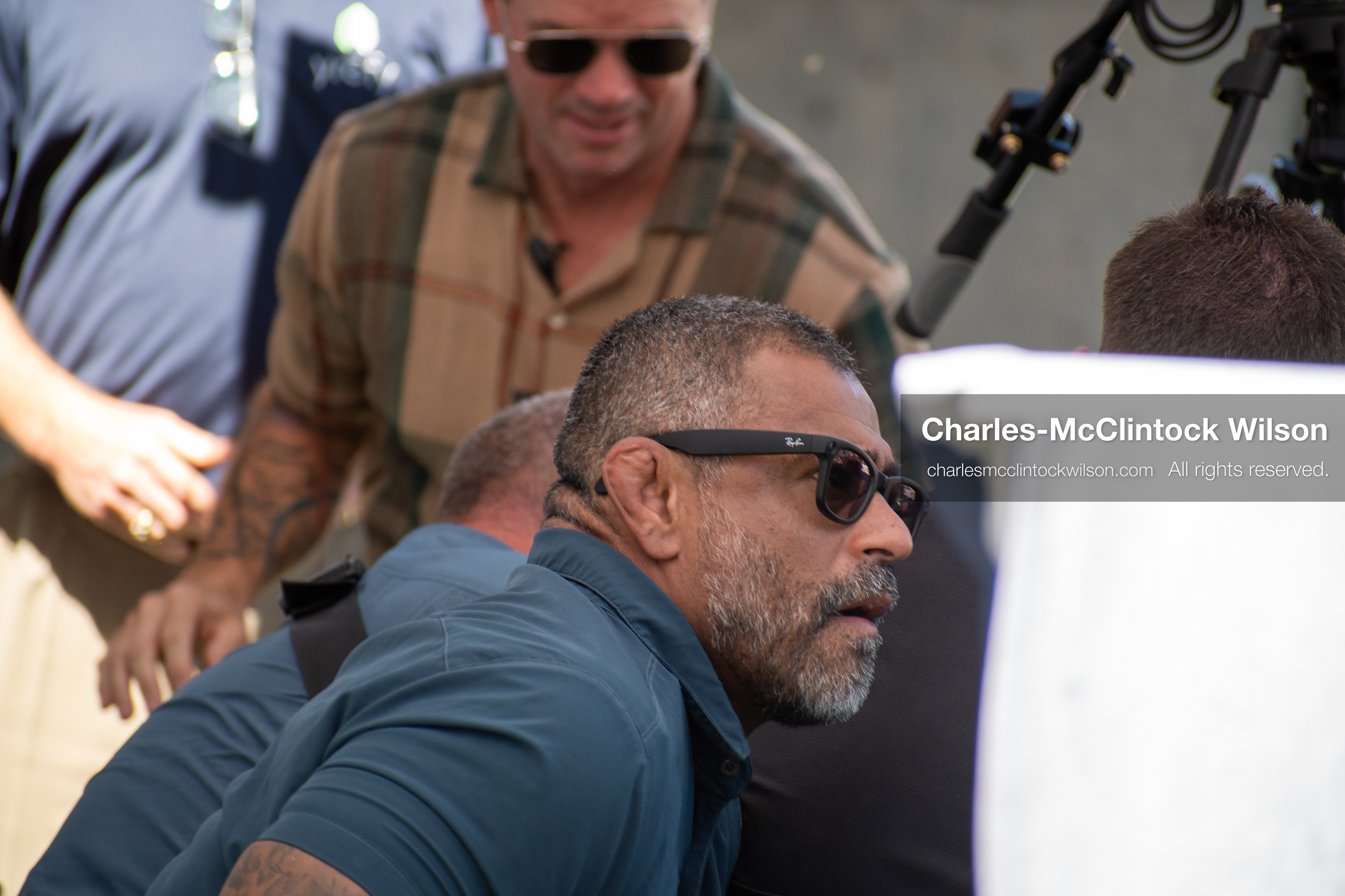 September 10, 2025, Orem, Utah, USA: A security officer scans the crowd after right-wing pundit Charlie Kirk, the CEO and co-founder of the conservative youth organization Turning Point USA, was shot Wednesday during an event at Utah Valley University. (Credit Image: © Charles-McClintock Wilson/ZUMA Press Wire)