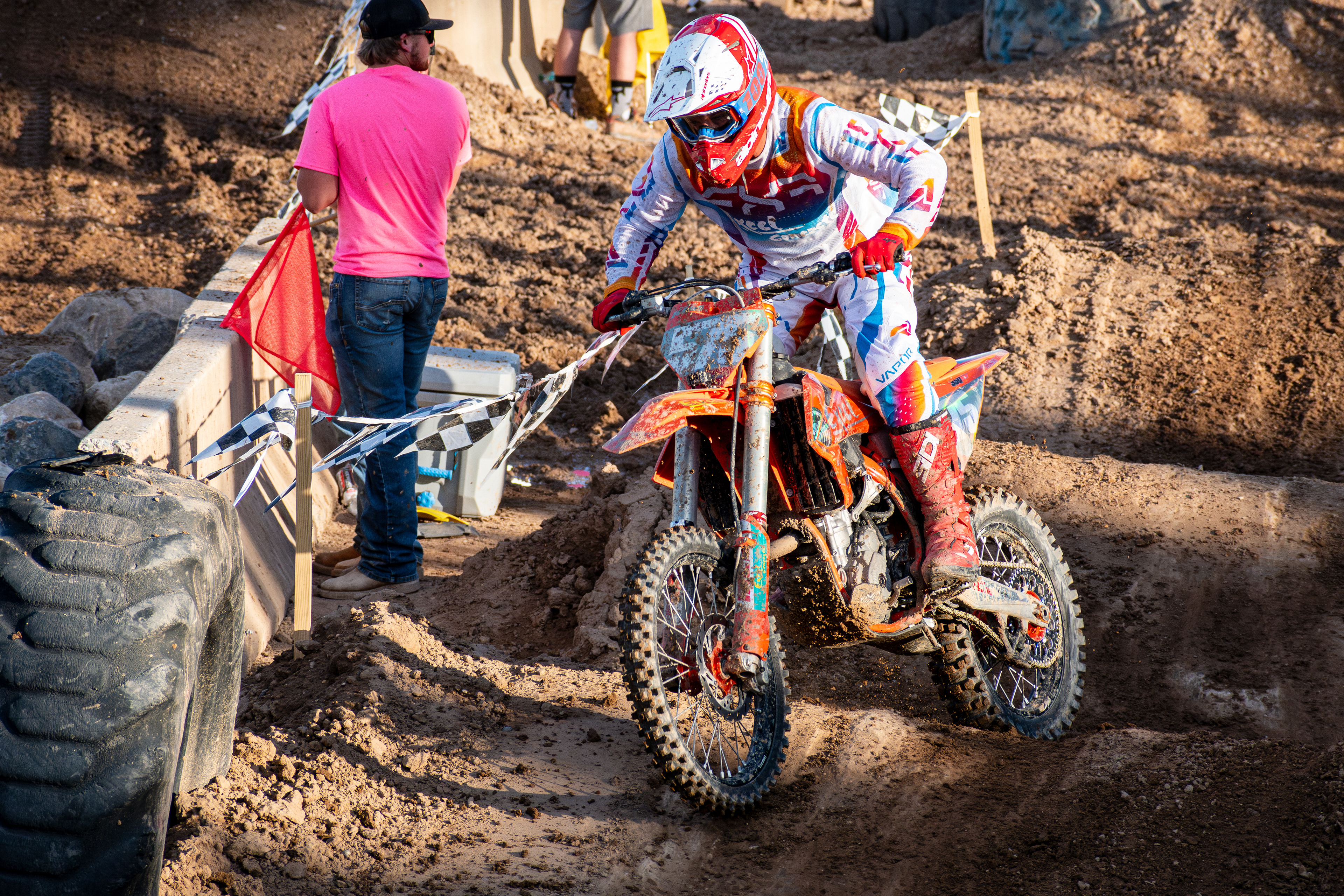 Nephi, Utah – June 28, 2025: Motocross rider Nick Thompson rides during the Juab Xtreme Racing competition in Nephi, Utah.